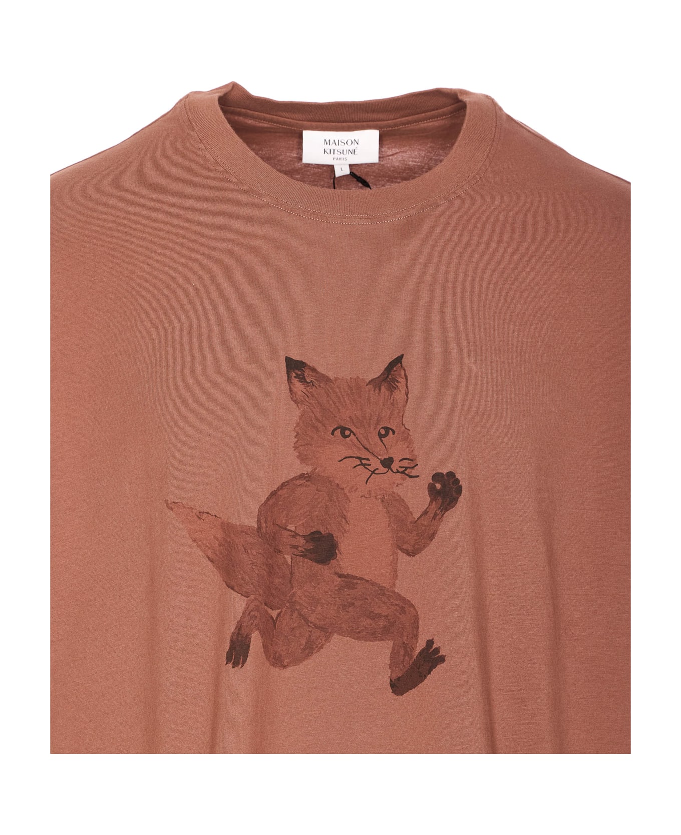 Maison Kitsuné Speedy Fox Print T-shirt - Brown