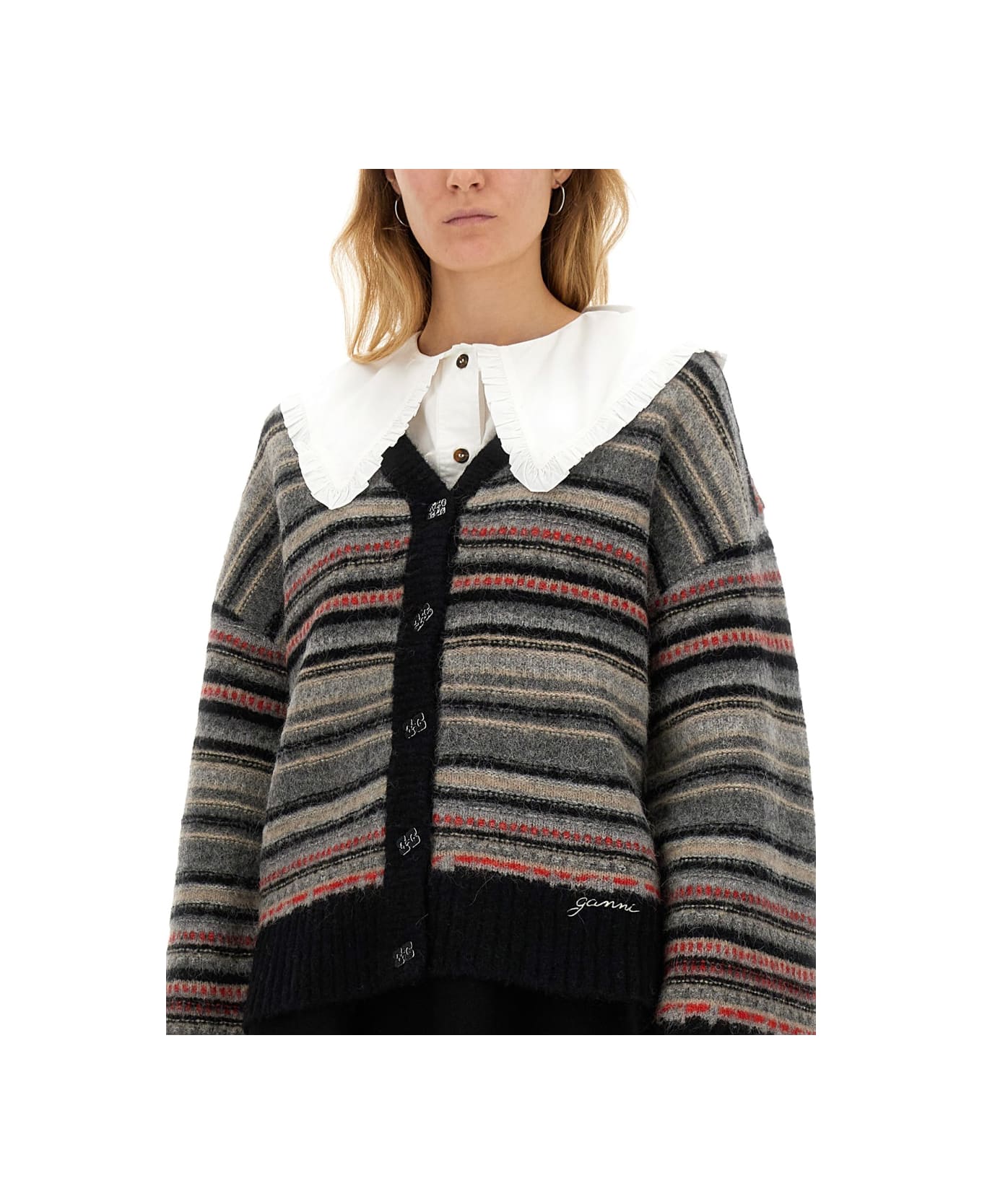 Ganni Boxy Fit Cardigan - MULTICOLOUR