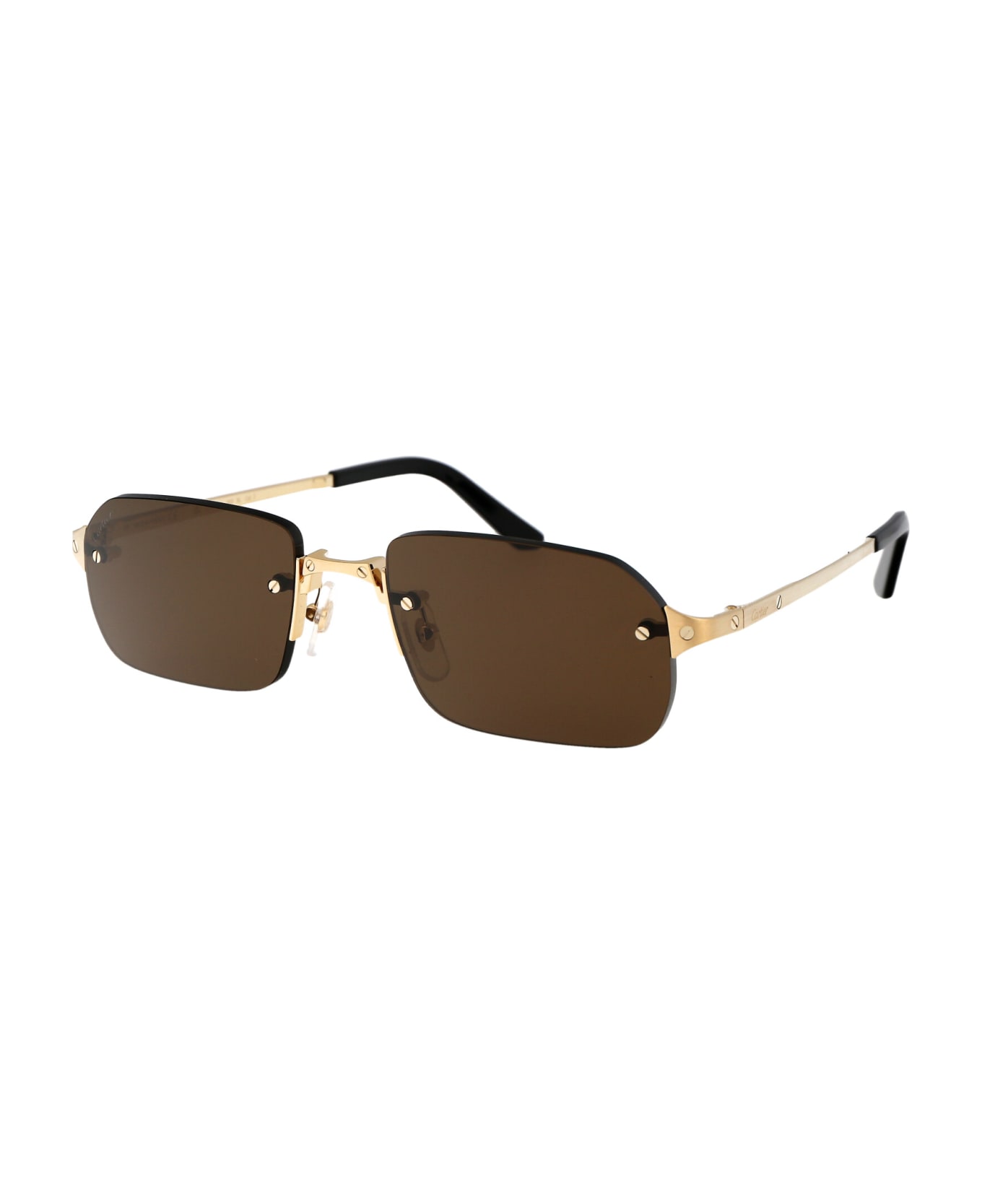 Cartier Eyewear Ct0460s Sunglasses - 002 GOLD GOLD BROWN サングラス
