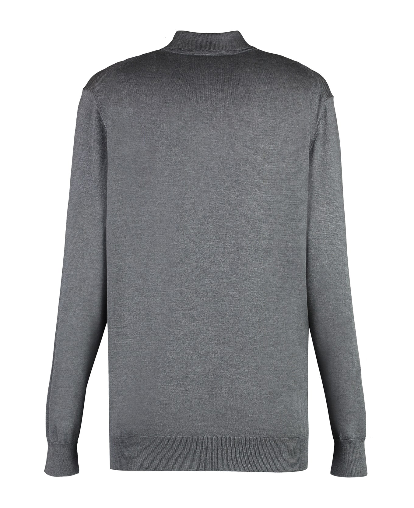 Prada Long Sleeve Knit Polo Shirt - grey