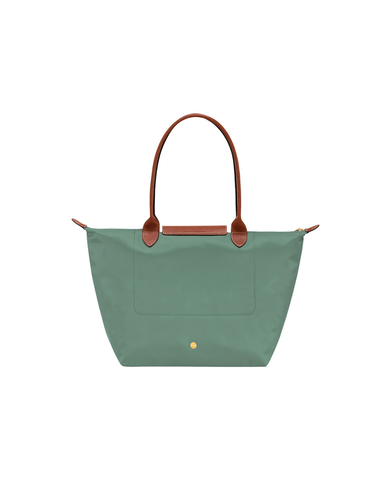 Longchamp 
le Pliage Original
 Green Shoulder Bag With Embossed Logo In Canvas Woman - Green