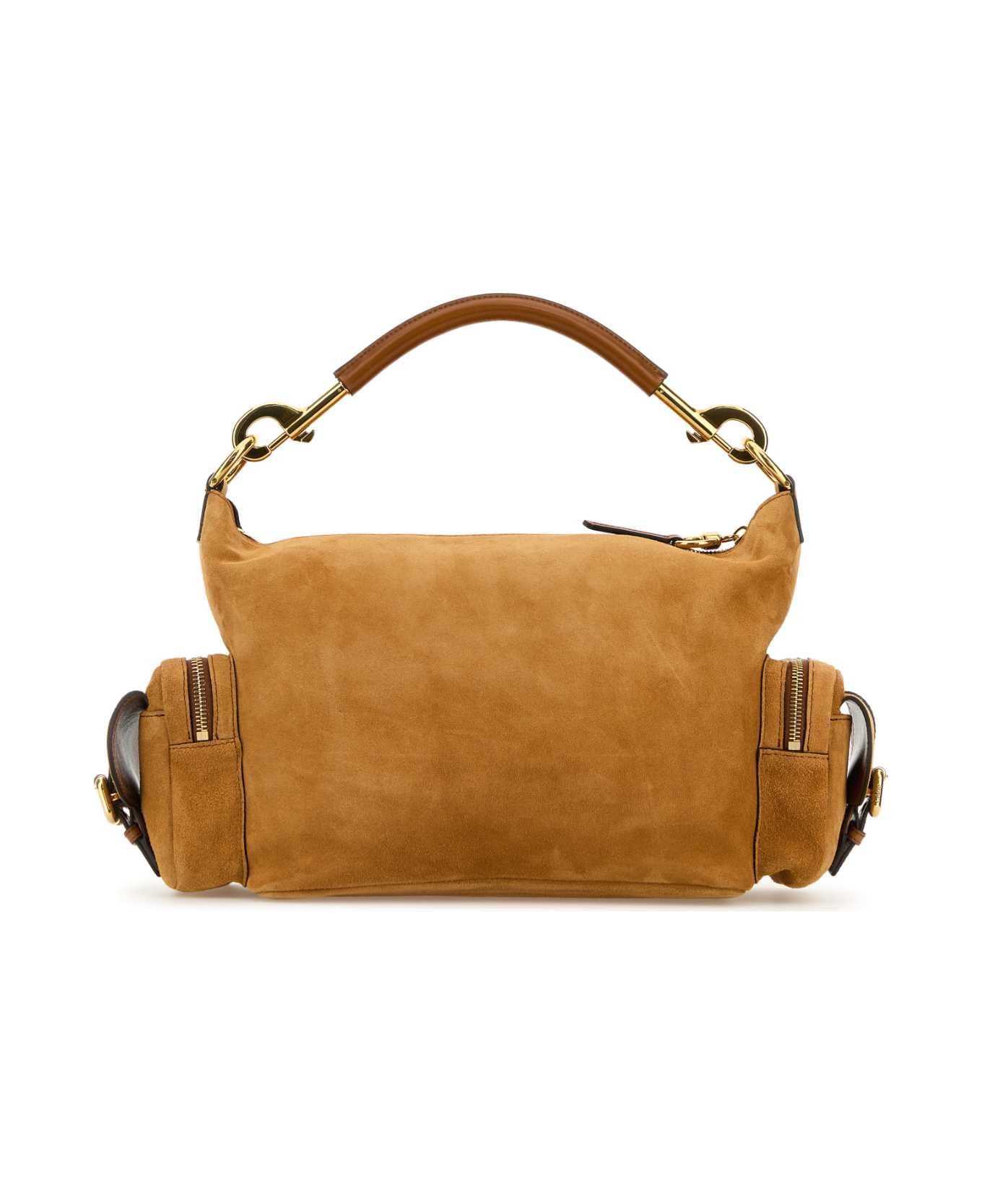 Chloé Camel Suede Medium Camera Bag Handbag - TAN