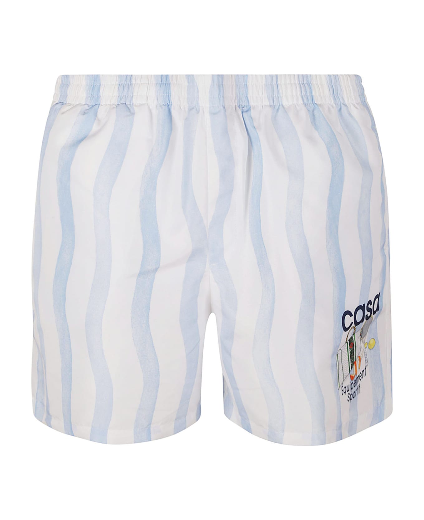 Casablanca Mens Printed Swimshorts - Blue Wave Stripe
