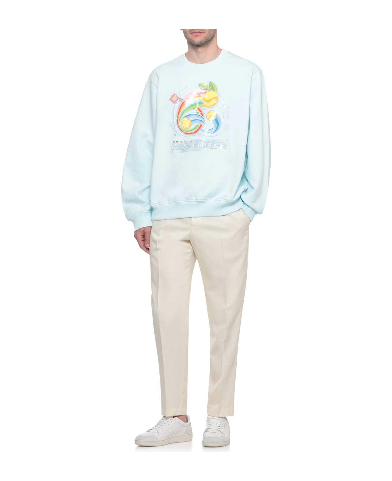 Casablanca Manga Tennis Ball Sweatshirt - Light Blue