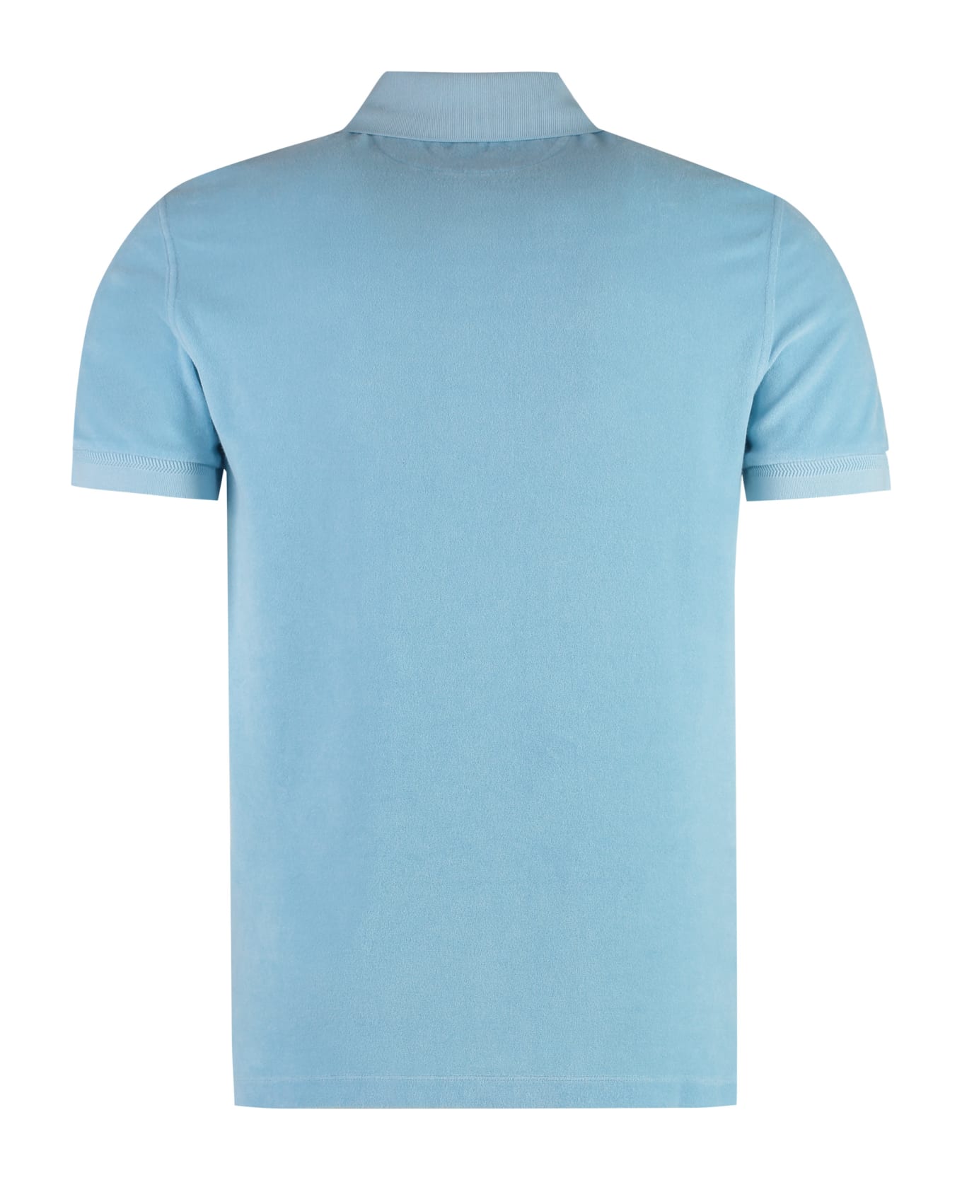 Tom Ford Short Sleeve Cotton Polo Shirt - turquoise