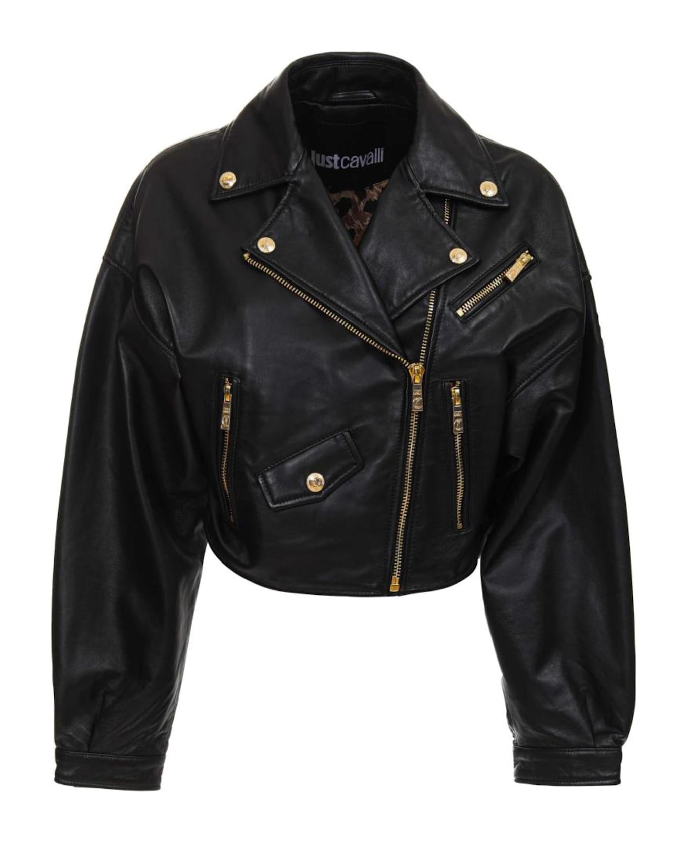 Just Cavalli Leather Jacket - Black