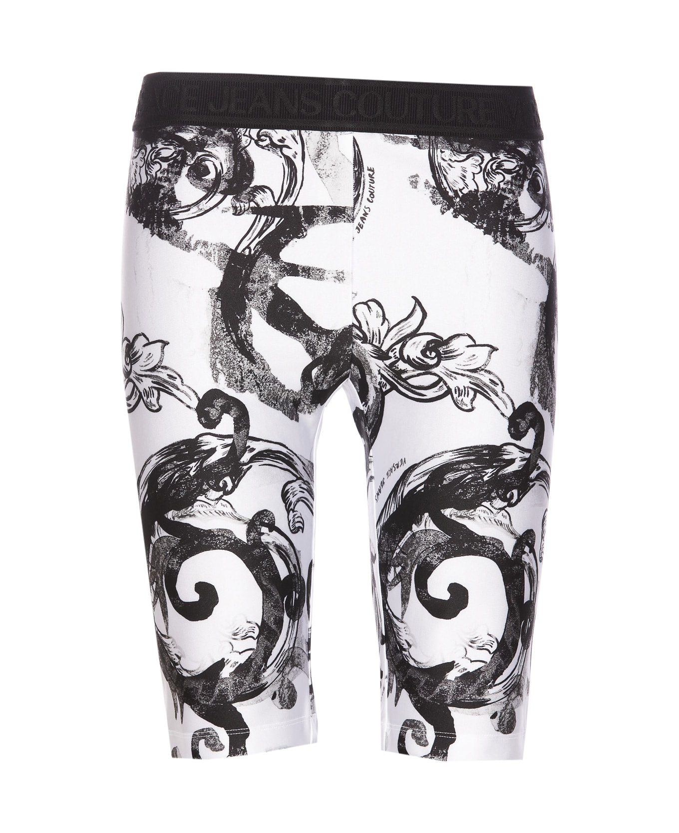 Versace Jeans Couture Watercolor Couture Short Leggings - White