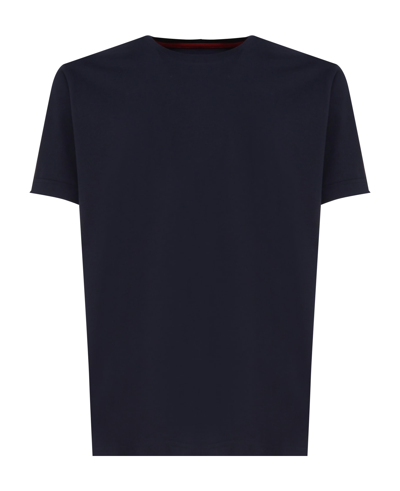 Fay Cotton T-shirt With Contrasting Color Collar - Biro