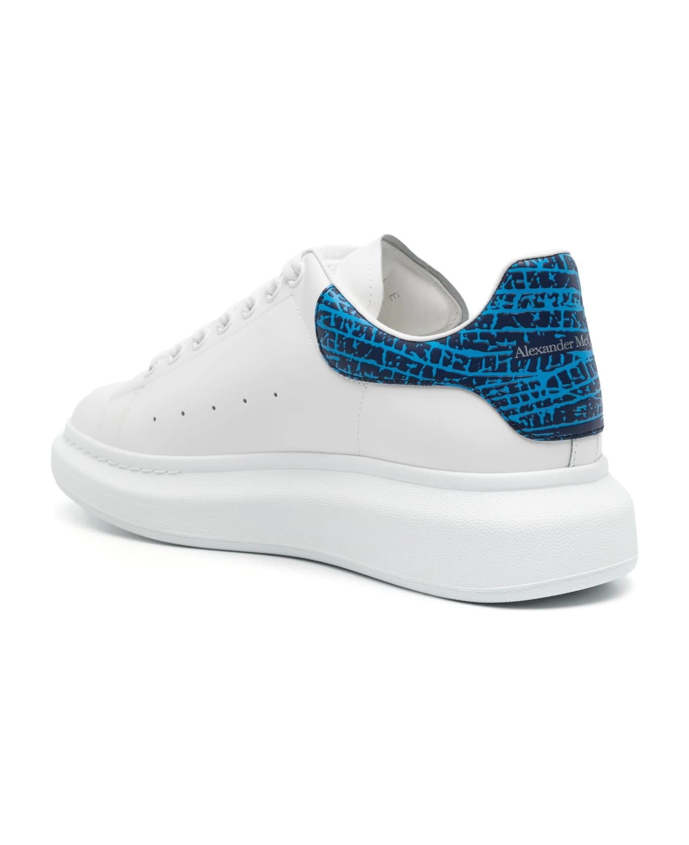 Alexander McQueen Lapis Lazuli Blue And White Oversized Sneakers - White
