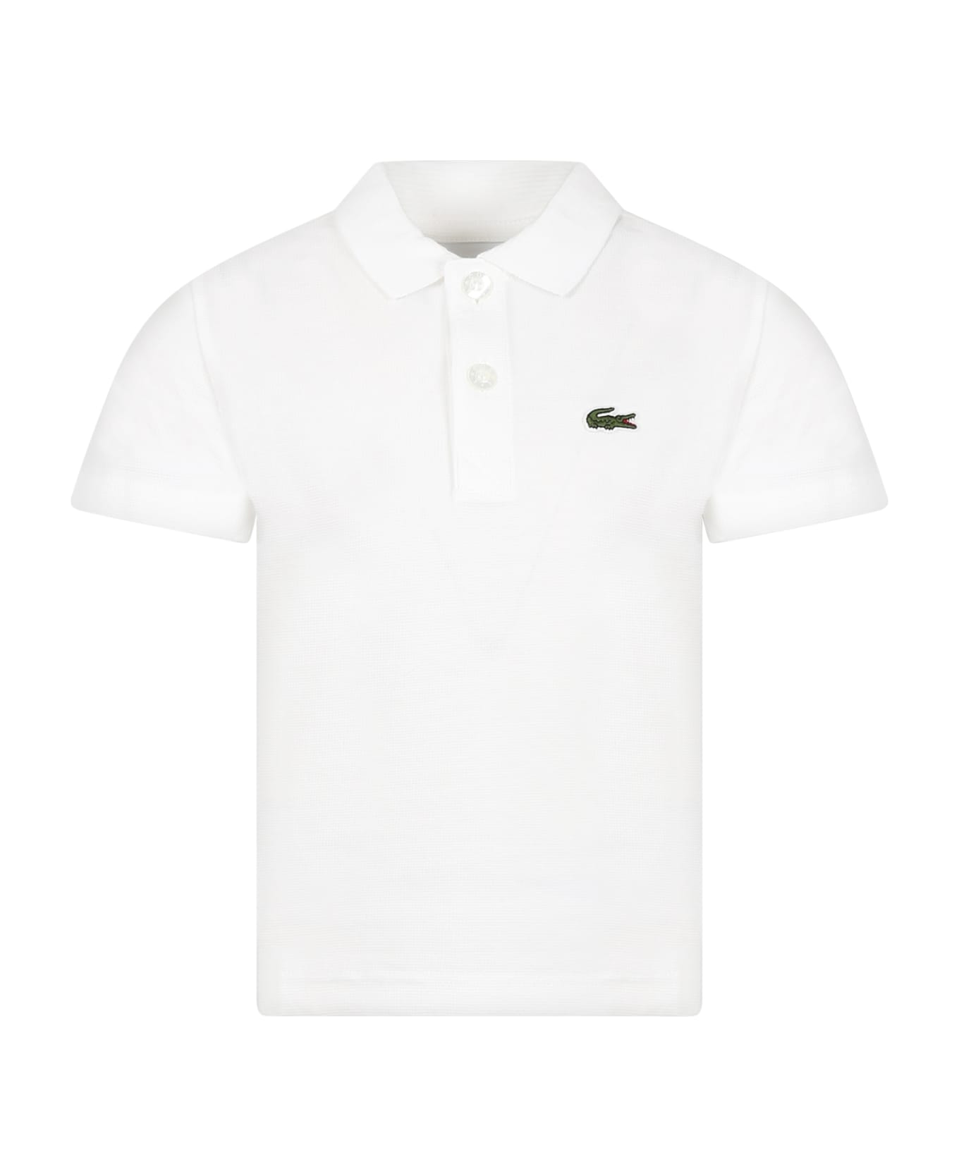 Lacoste White Polo For Boy With Iconic Logo - White Tシャツ＆ポロシャツ