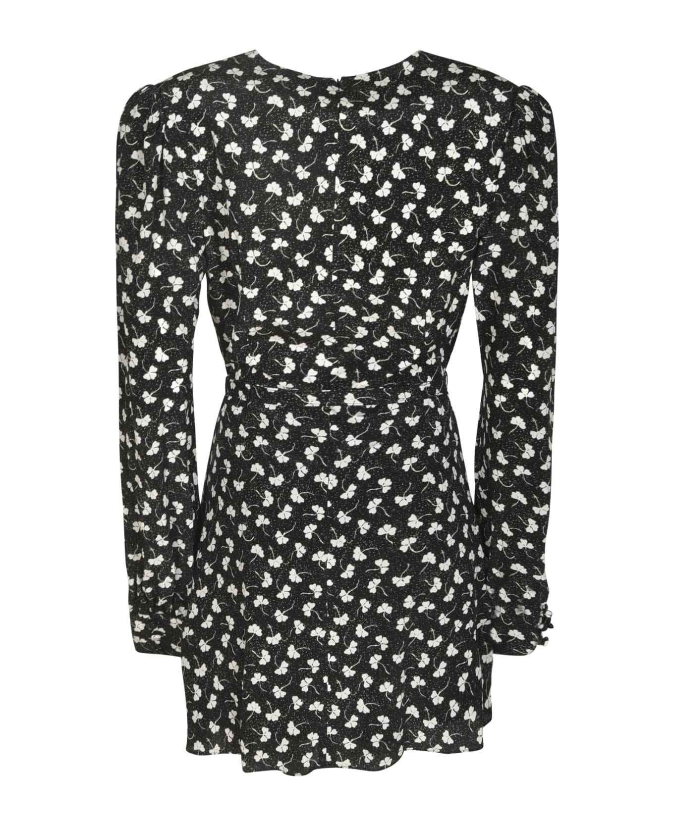 Alessandra Rich Clover Print Mini Dress - Black/White