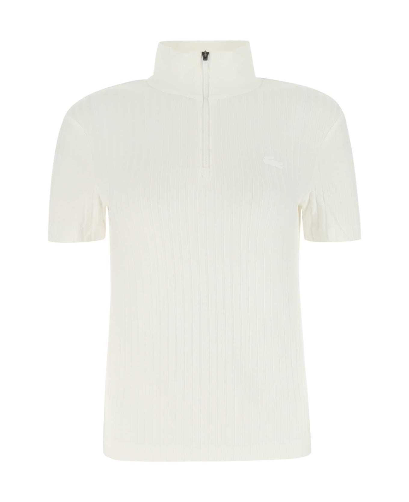 Lacoste White Stretch Viscose Blend Polo Shirt - 70V