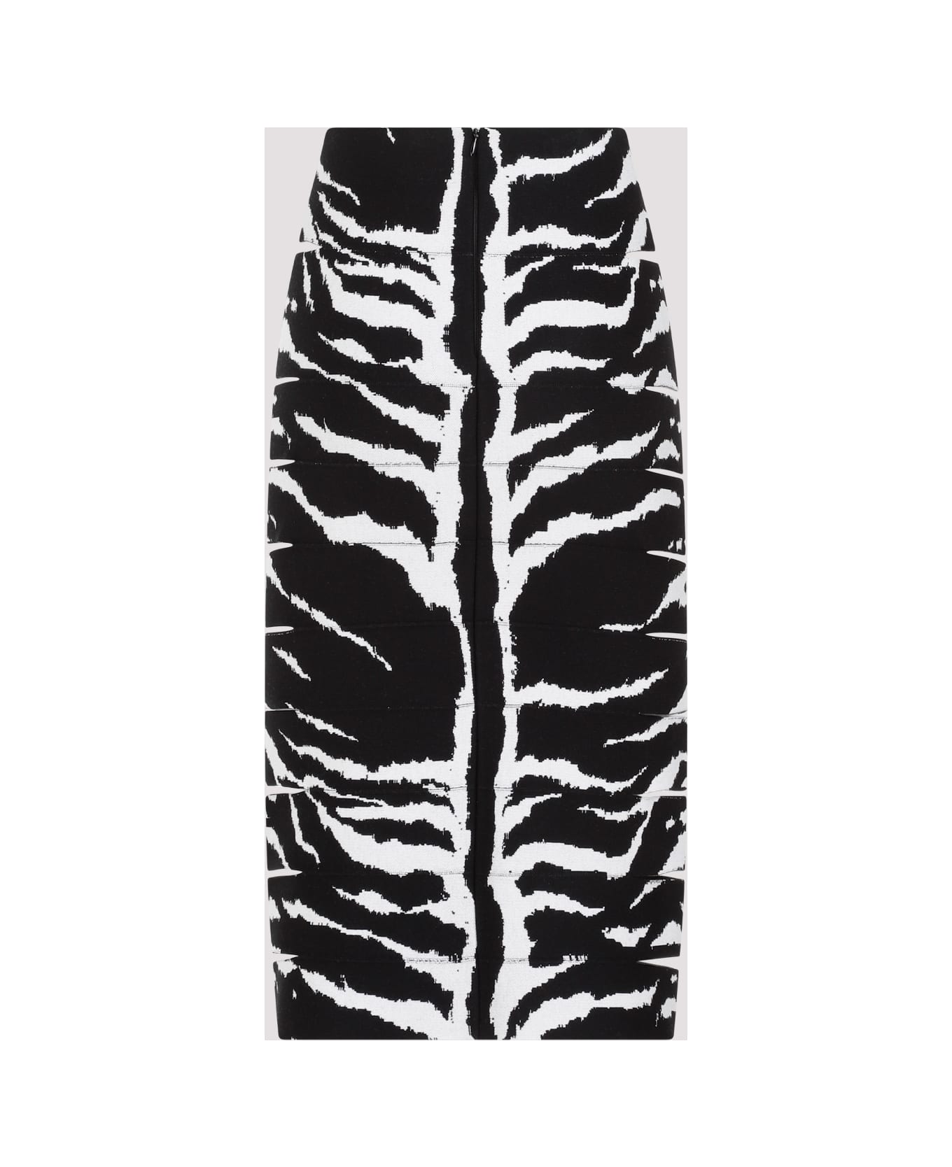 Alaia Zebra Pencil Skirt - Blanc Noir