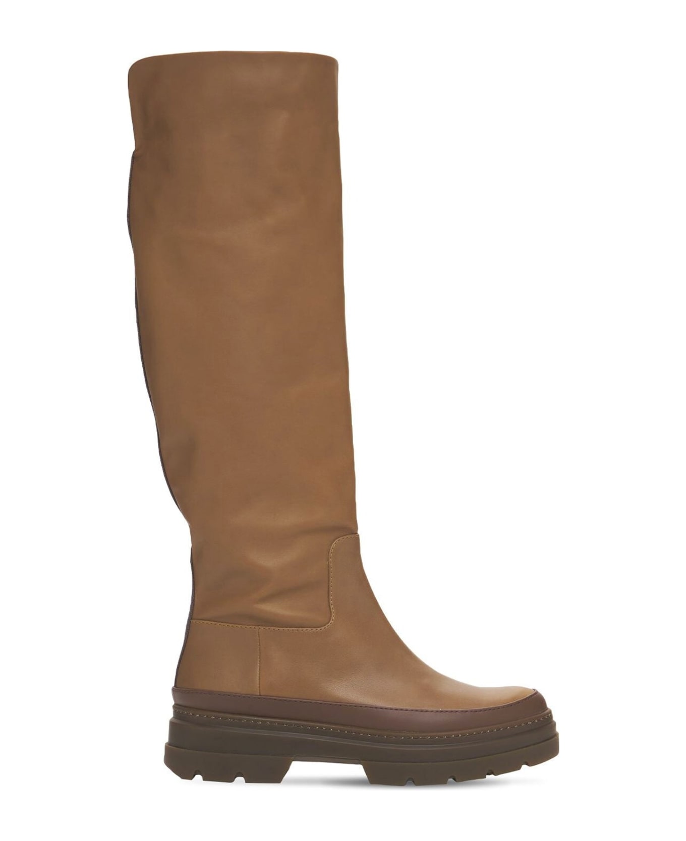 Max Mara Accessori Beryl Leather Boots - Brown