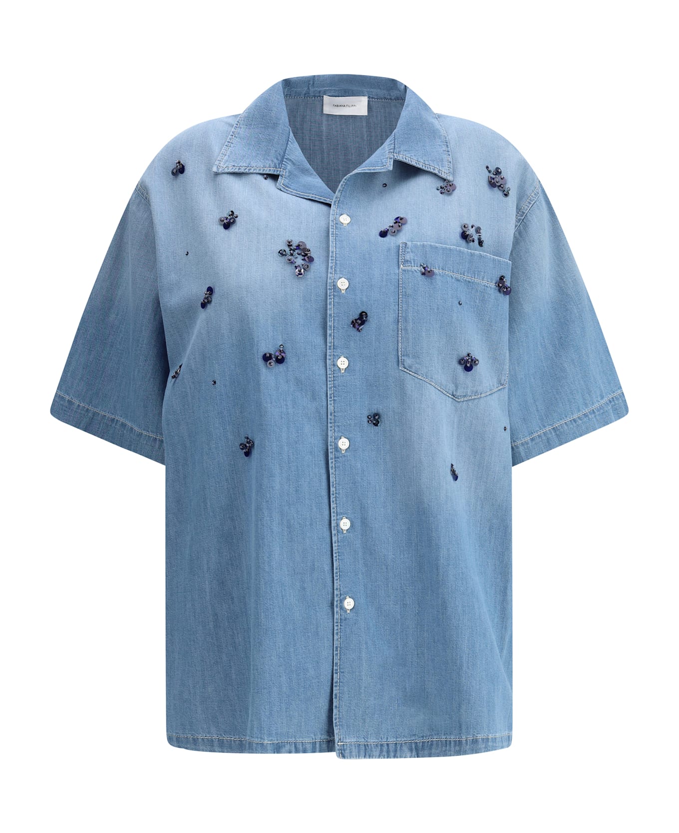 Fabiana Filippi Short Sleeve Denim Shirt