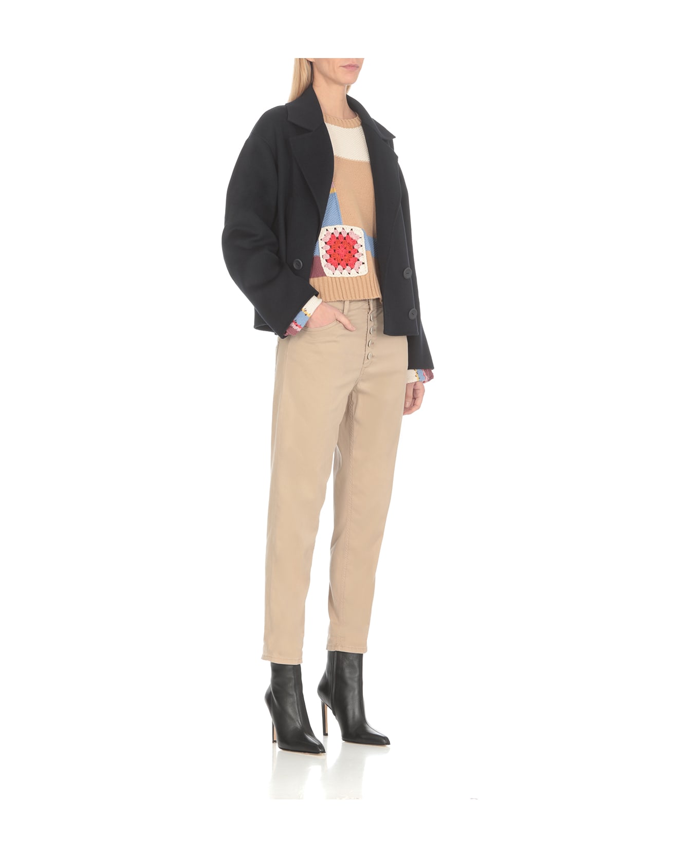 Dondup Button Fitted Trousers - Beige ボトムス