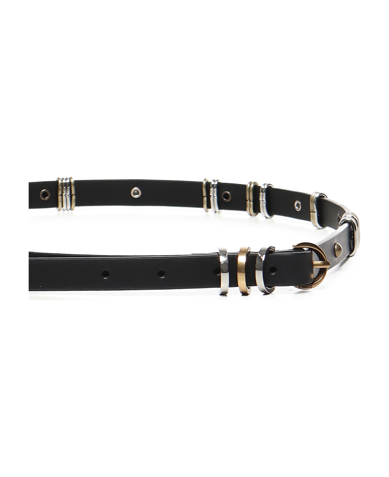 Pinko Thin Leather Belt - Black