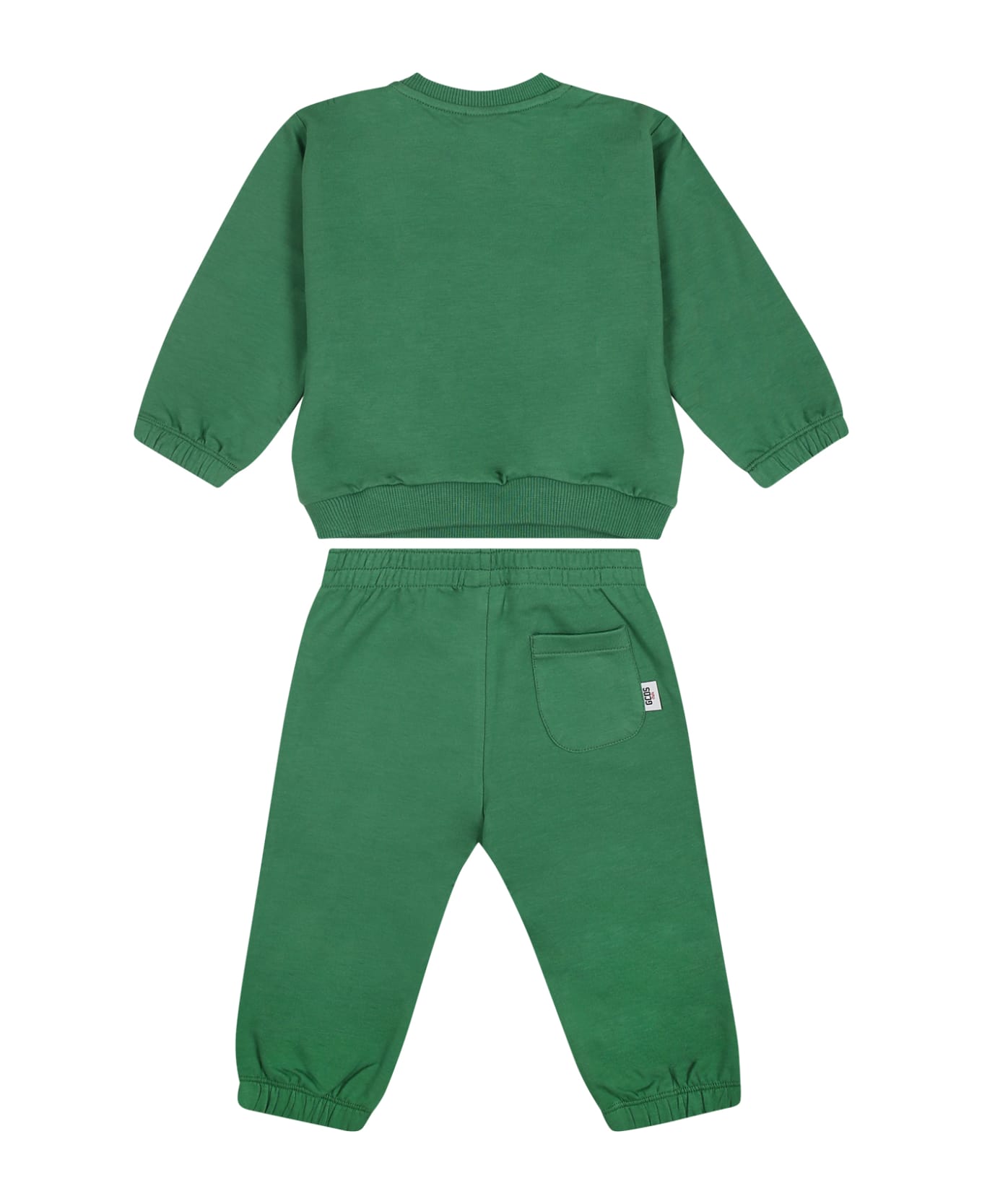 GCDS Mini Completo Verde Per Neonato Con Mostro E Logo - Green