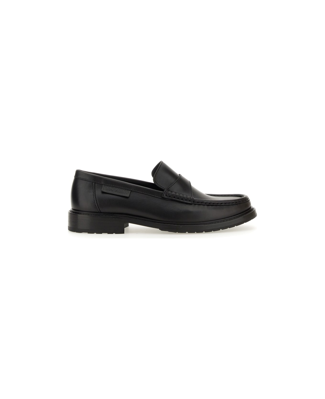 Moschino Leather Loafer - BLACK ローファー＆デッキシューズ
