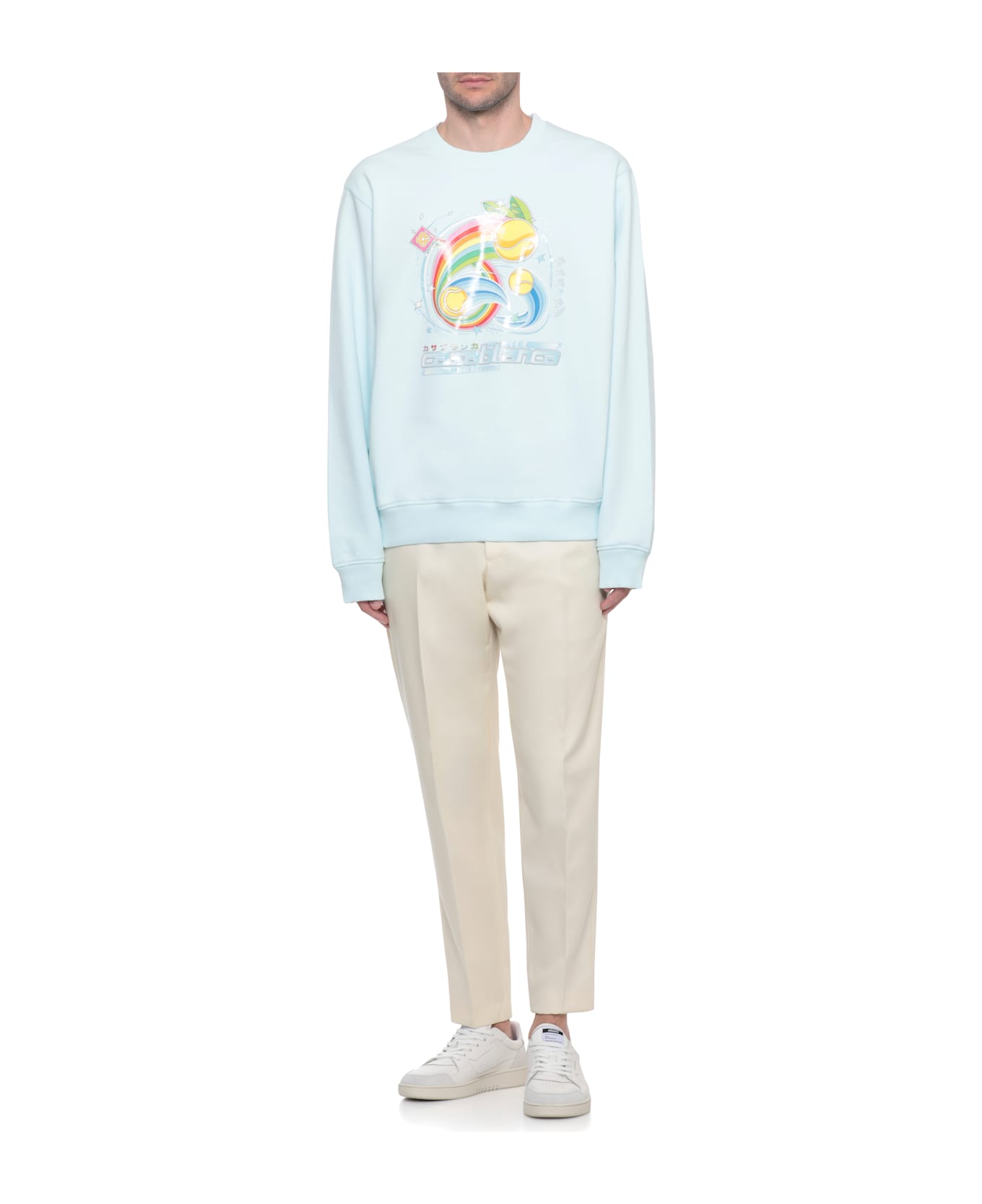 Casablanca Manga Tennis Ball Sweatshirt - Light Blue