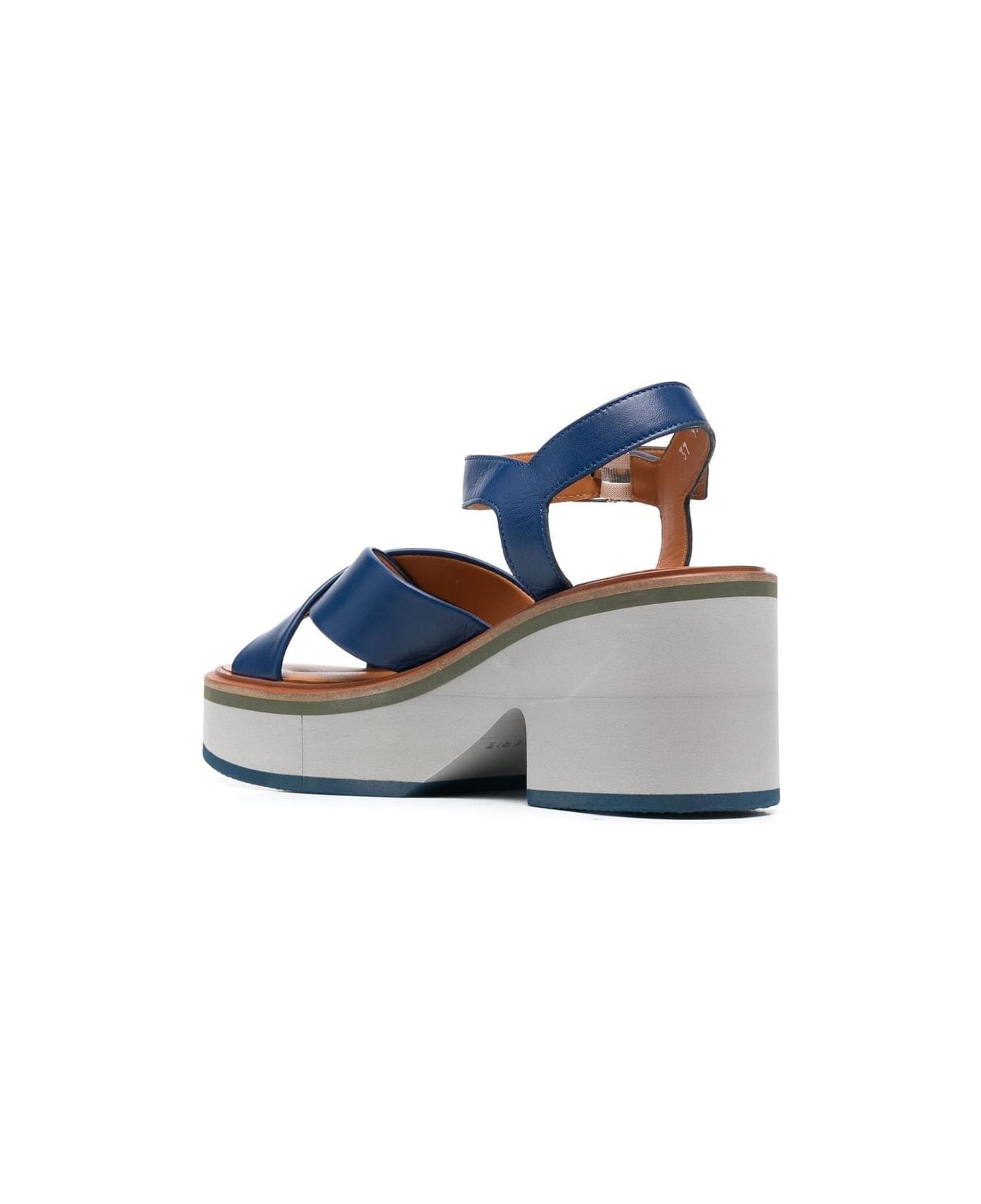 Clergerie Charline9 Criss Cross Sandal With Closure At The Ankles - Navy Nap
