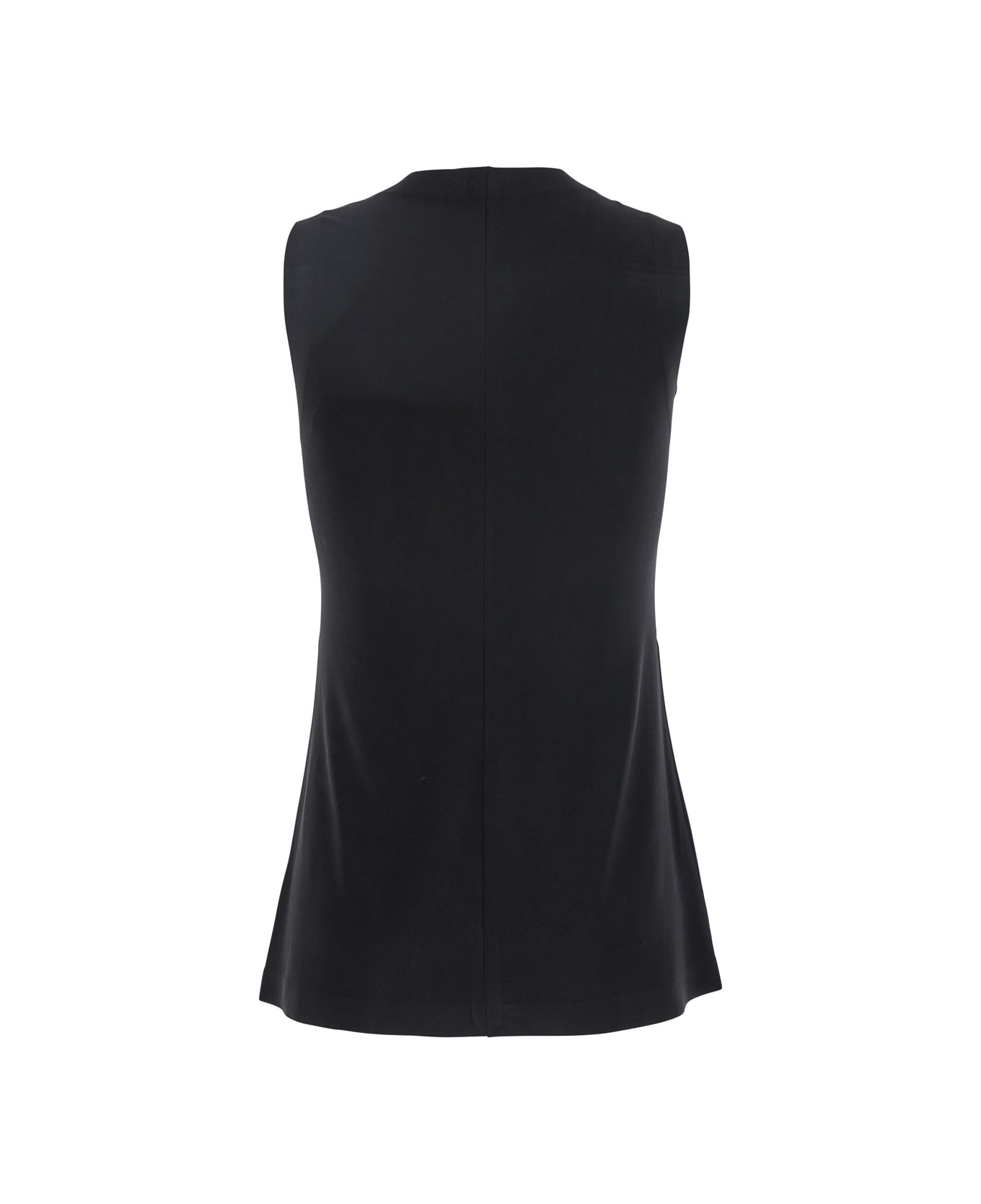 Norma Kamali Black Sleeveless Top In Tech Fabric Woman - Black