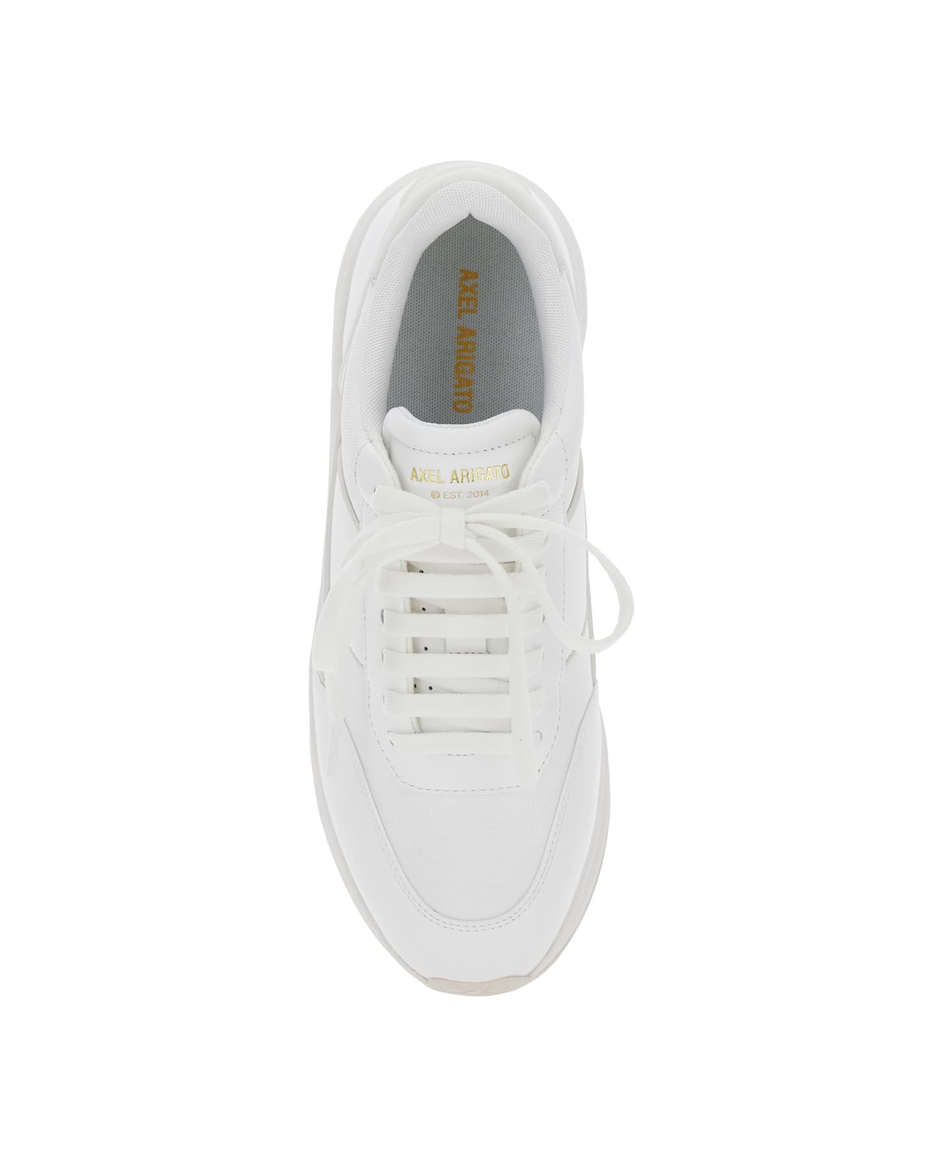 Axel Arigato 'genesis Neo Runner' White Low Top Sneakers With Logo Lettering On Tongue And Heel In Leather Blend Man - White