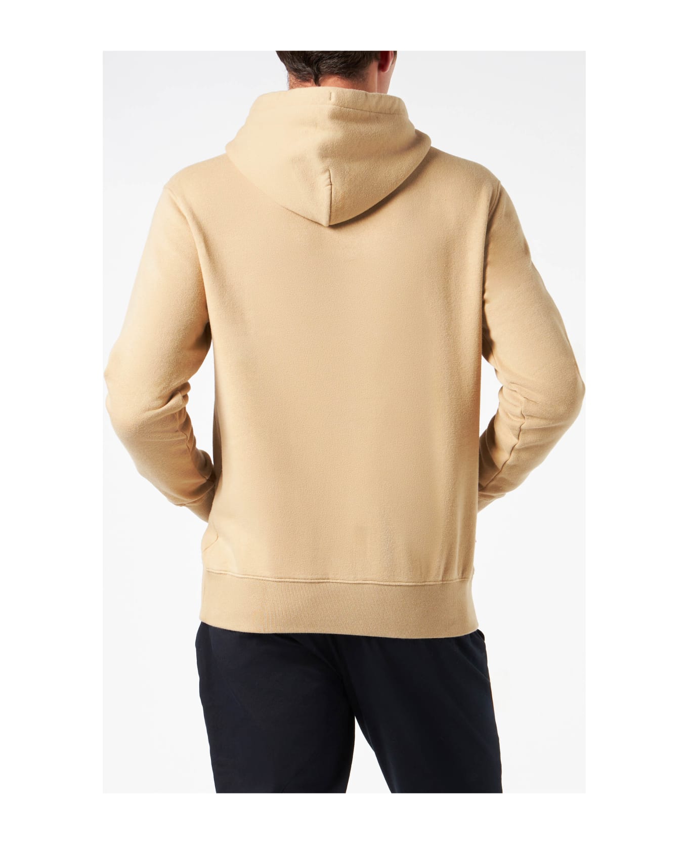 MC2 Saint Barth Man Beige Hoodie With Cortina Patch - GREEN