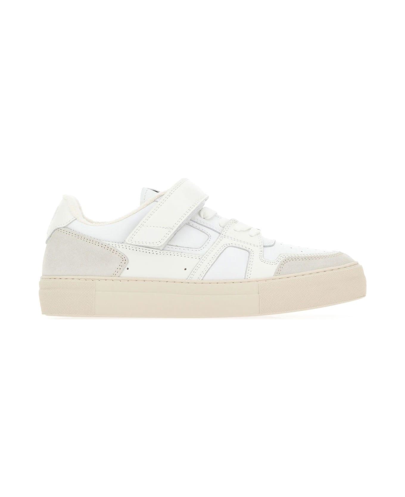 Ami Alexandre Mattiussi Two-tone Leather And Suede Arcade Sneakers - WHITE