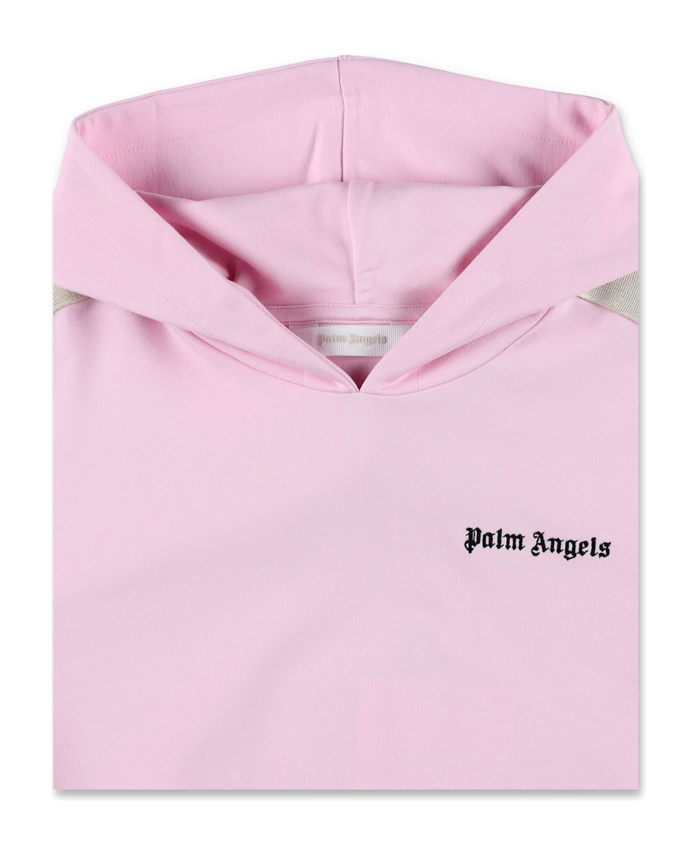 Palm Angels Kid - Track Cropped Hoodie - PINK
