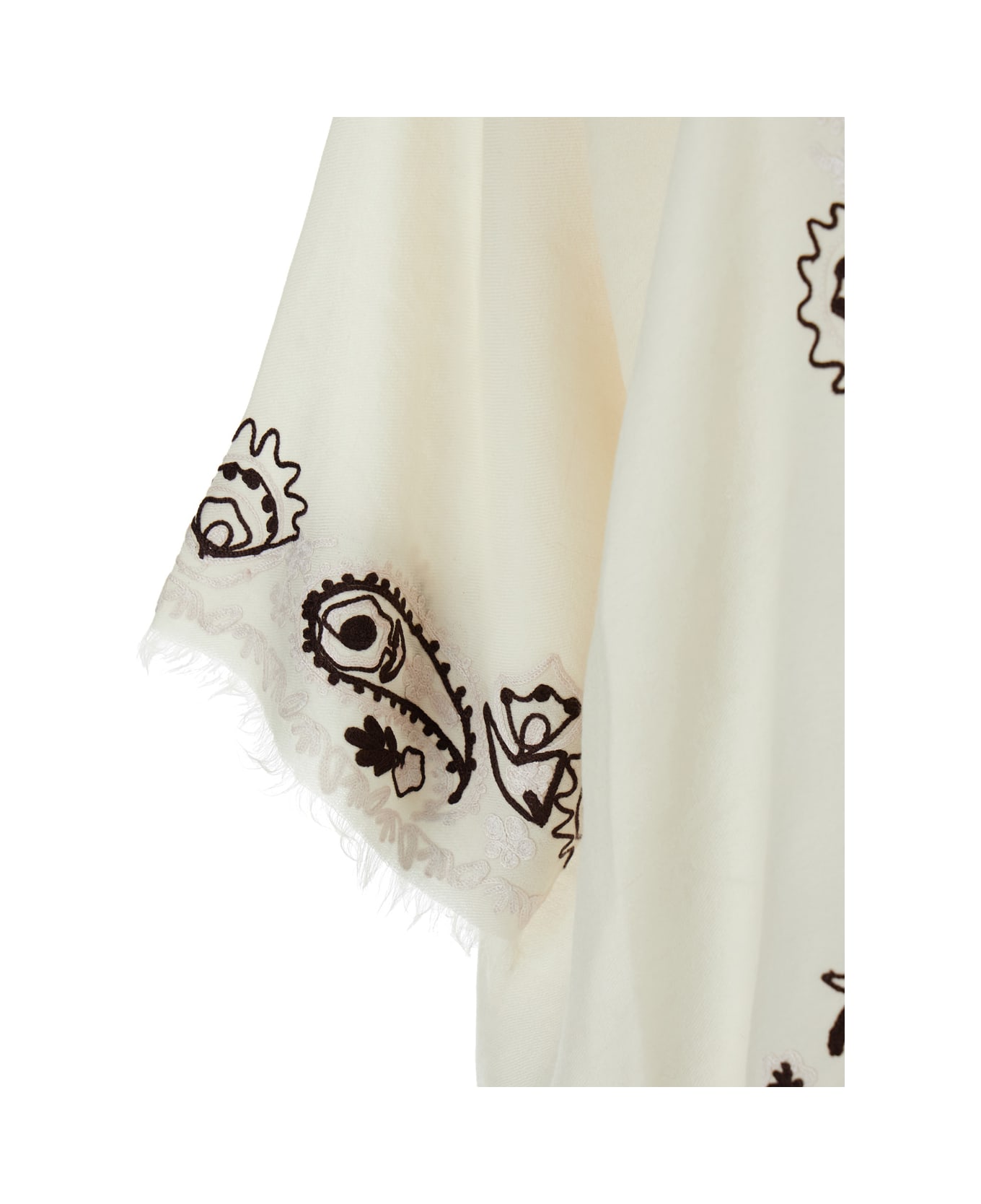 Parosh White Shreg With Tribal Print In Cashmere Woman - White