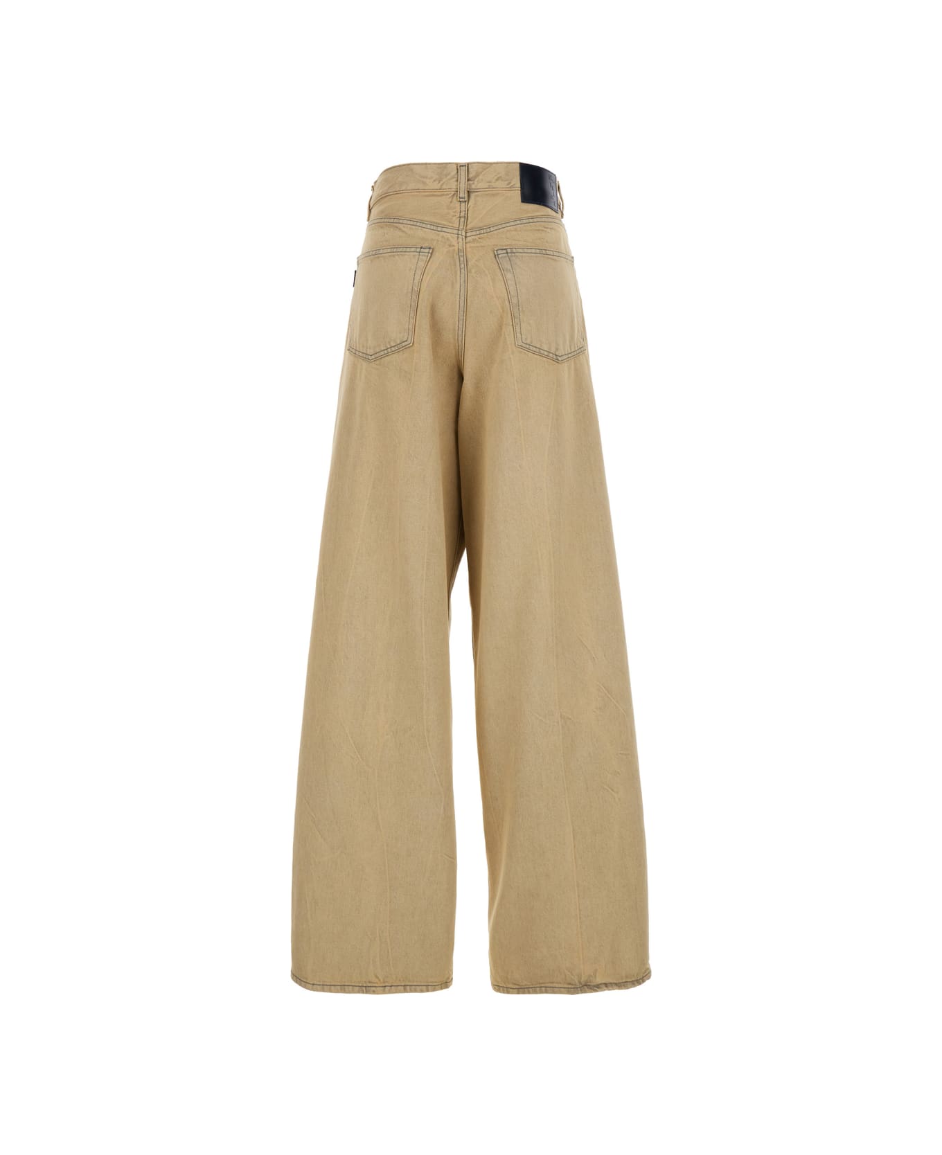 Haikure Beige Five-pocket Jeans With Patch Logo On The Back In Cotton Woman - Beige