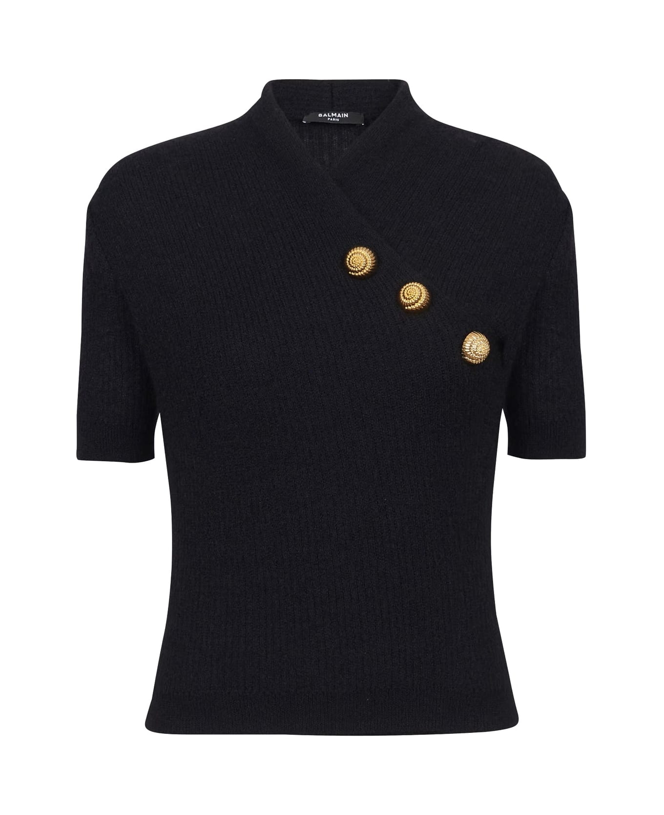 Balmain Wool Blend Top - Black