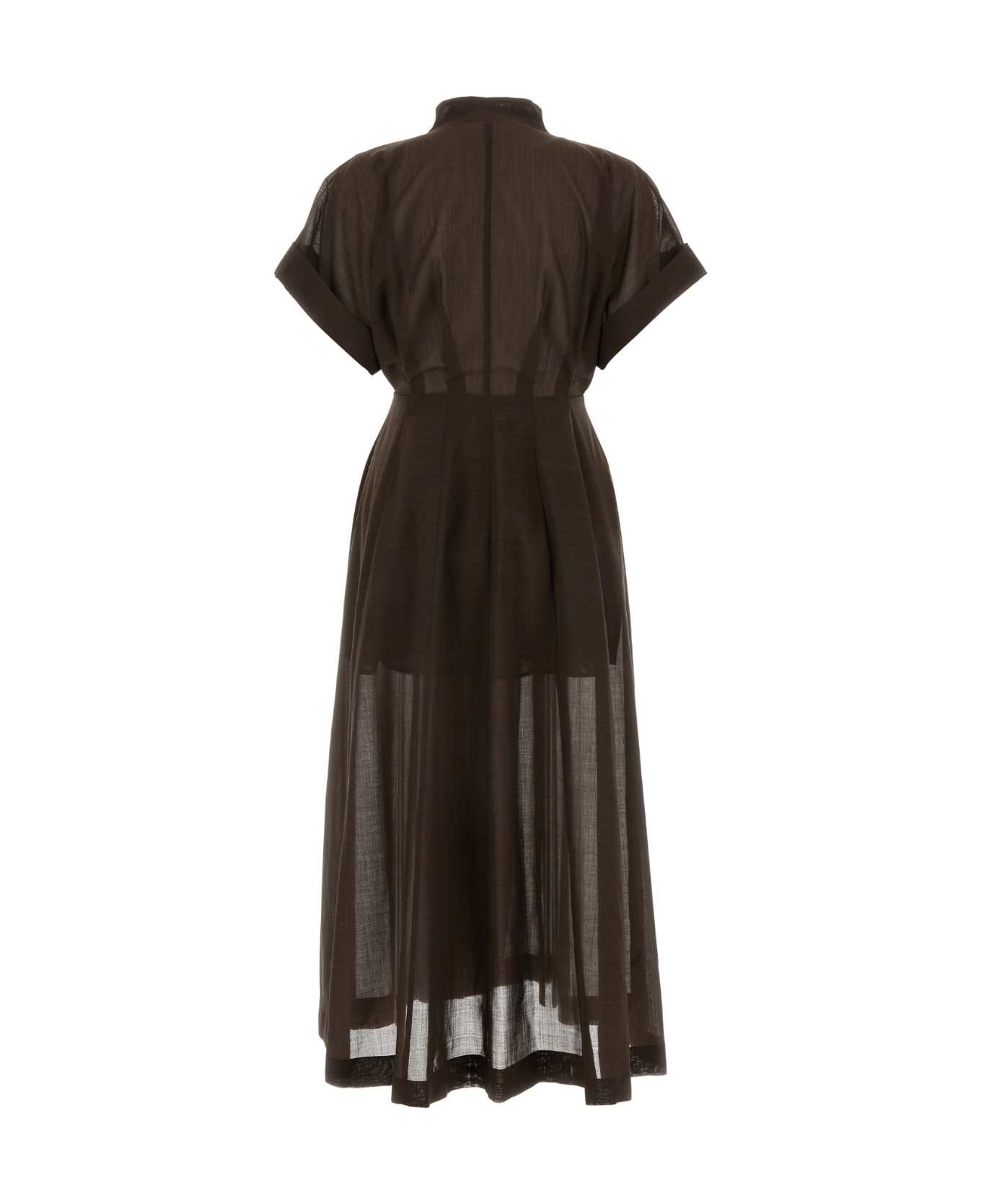 Philosophy di Lorenzo Serafini Chocolate Wool Blend Dress - 0102 ワンピース＆ドレス