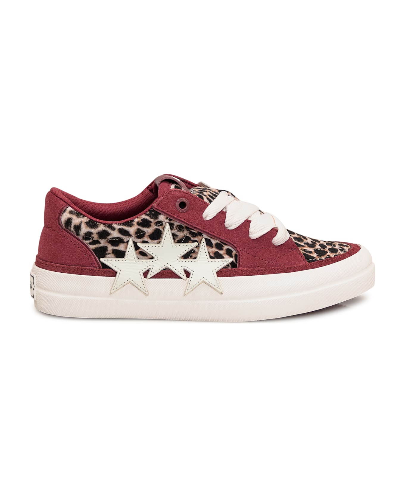 AMIRI Leopard Sunset Skate Sneaker - BURGUNDY