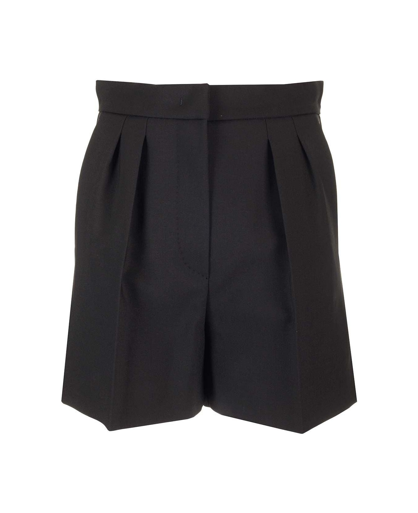 Max Mara Pleat Detailed Shorts - Nero