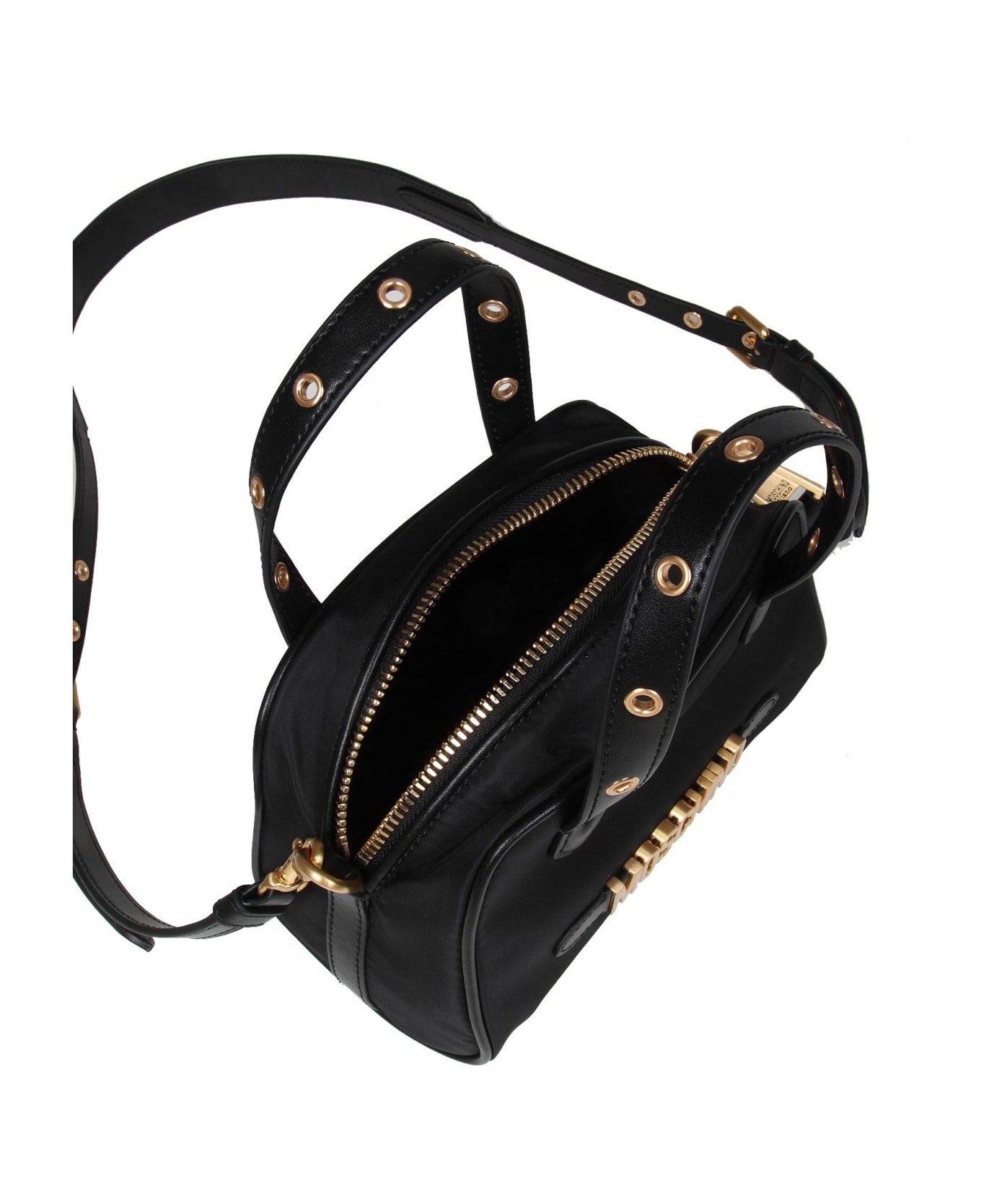 Moschino Handbag In Nylon With Logo Lettering Moschino - BLACK