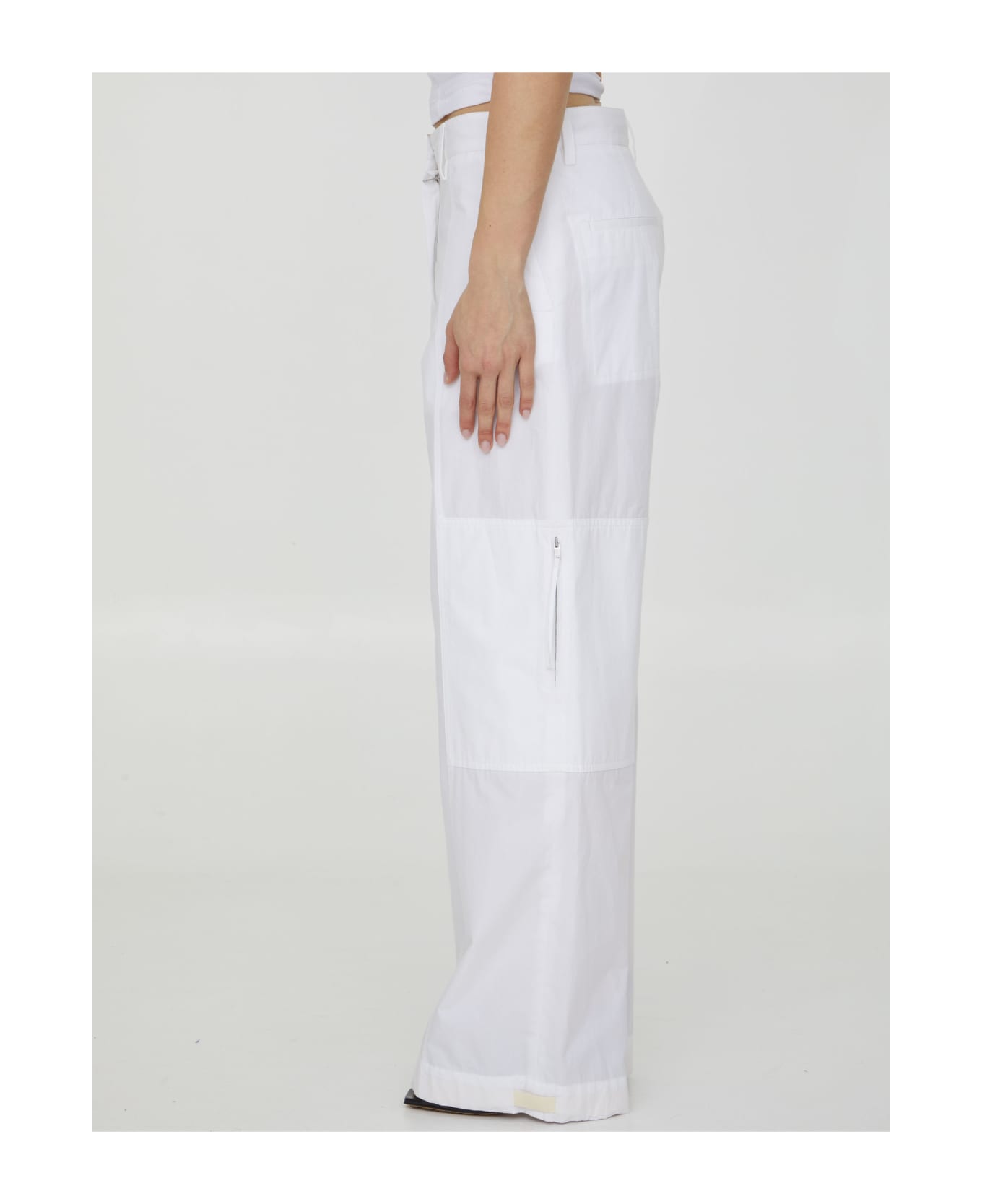 Jil Sander White Cotton Pants - WHITE ボトムス