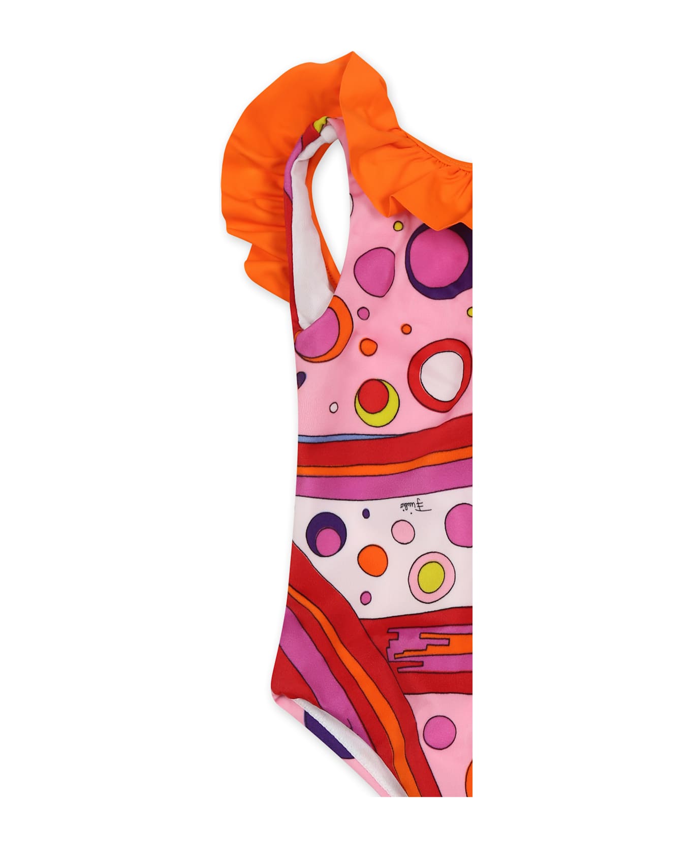 Pucci Multicolor Swimsuit For Baby Girl With Marble Print - Multicolor