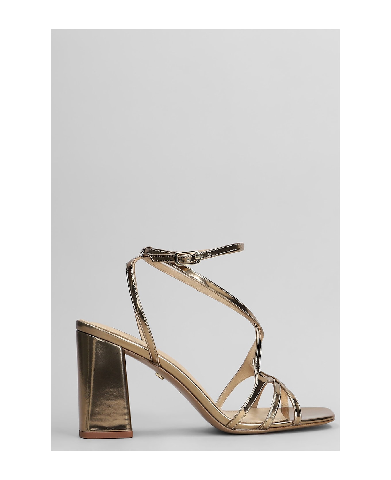 Lola Cruz Angela 85 Sandals In Gold Leather - gold