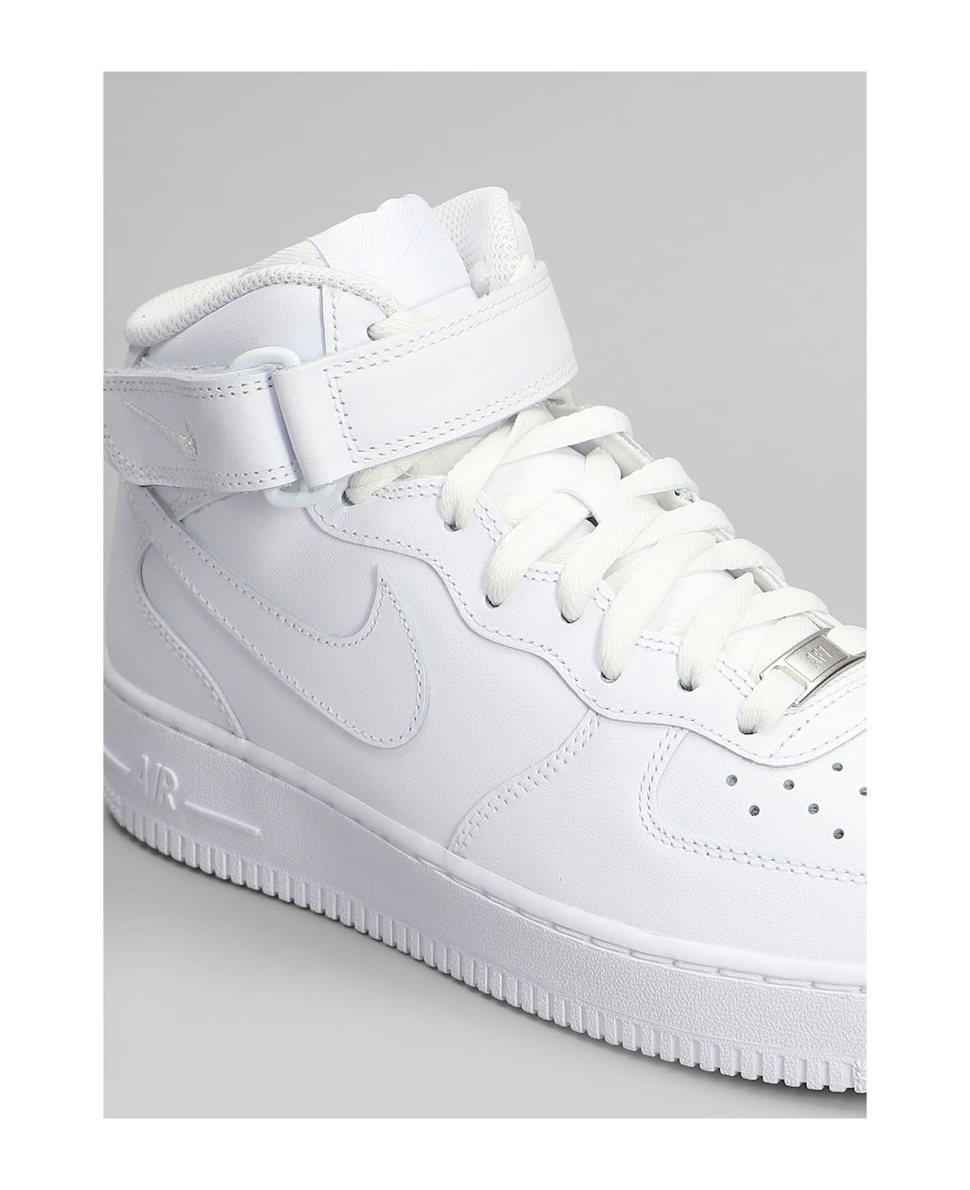 Nike Air Force Mid 1 07 Sneakers In White Leather - white