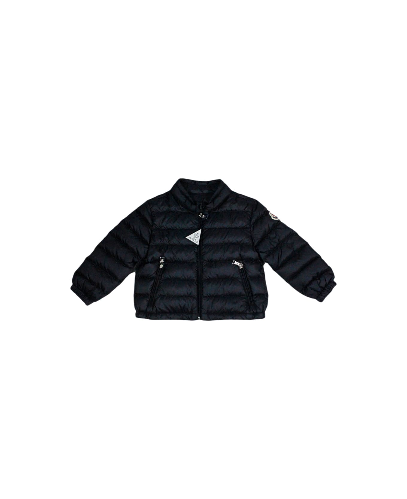 Moncler Acorus 100 Gram Down Jacket With Zip Closure And Elasticated Cuffs And Bottom - Blu コート＆ジャケット