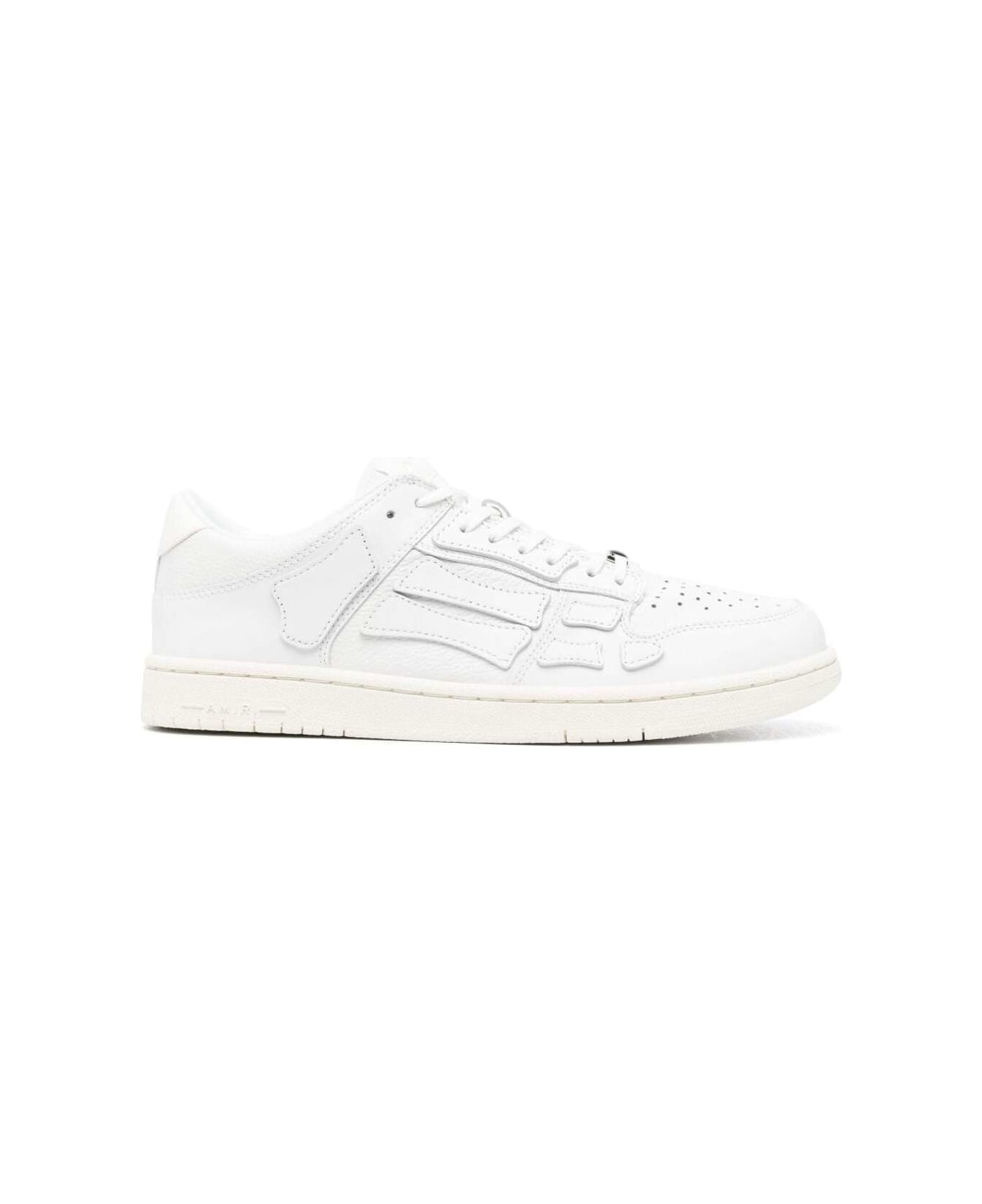 AMIRI 'skel Top Low' White Sneakers With Skeleton Patch In Leather Man - Bianco