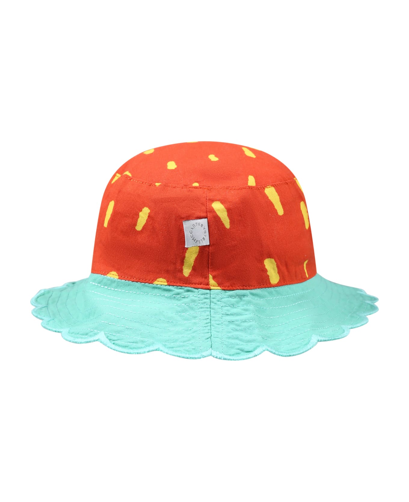 Stella McCartney Kids Red Cloche For Baby Girl With All-over Yellow Print - Red