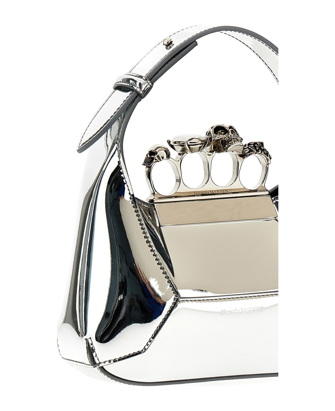 Alexander McQueen 'the Jewelled Hobo' Mini Handbag - Silver