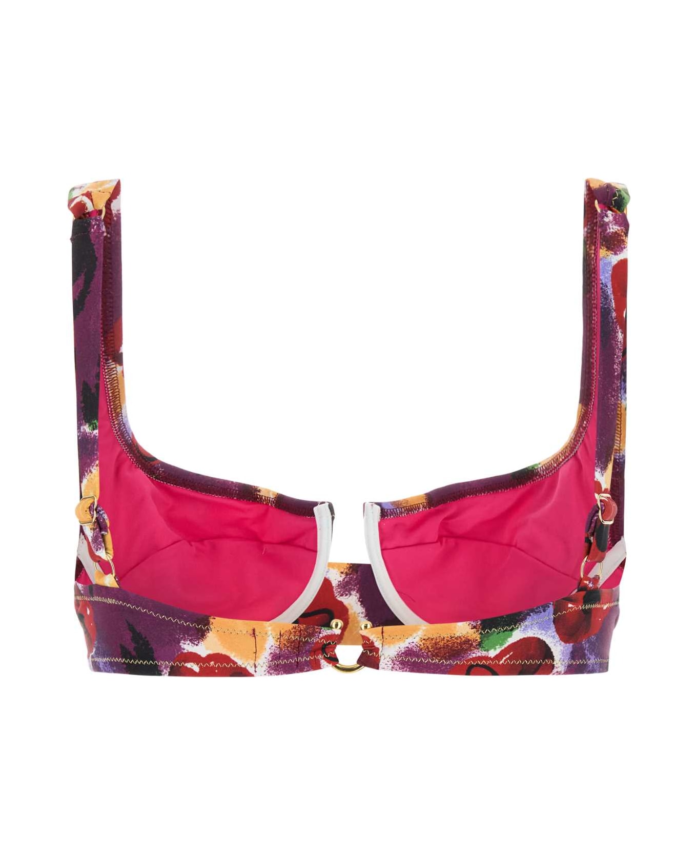 Reina Olga Printed Stretch Nylon Brigitte Bikini Top - PORTORAFAEL
