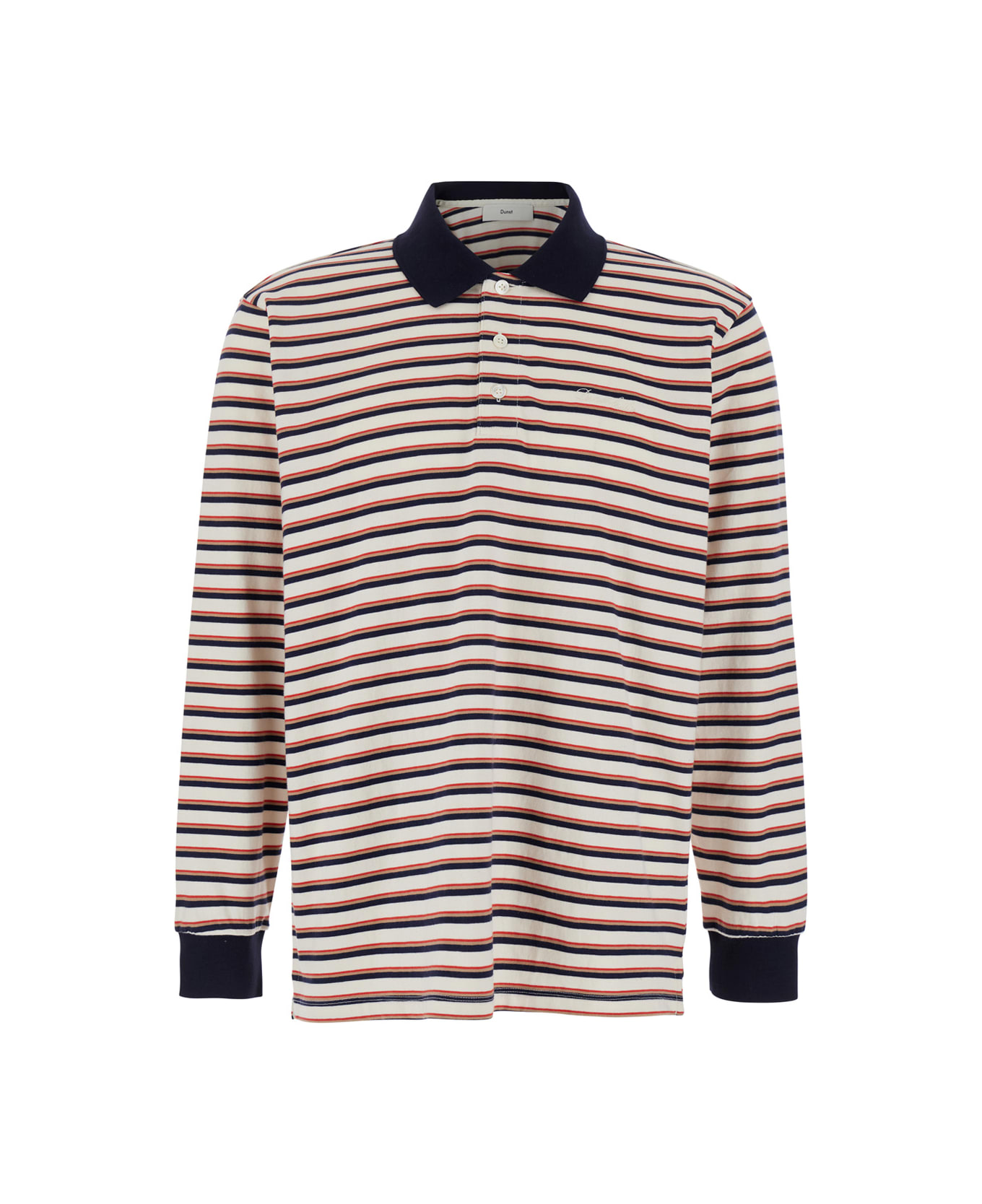 Dunst Multicolor Polo Shirt With All-over Striped Motif And Logo Embroidered On The Front In Cotton Man - Multicolor