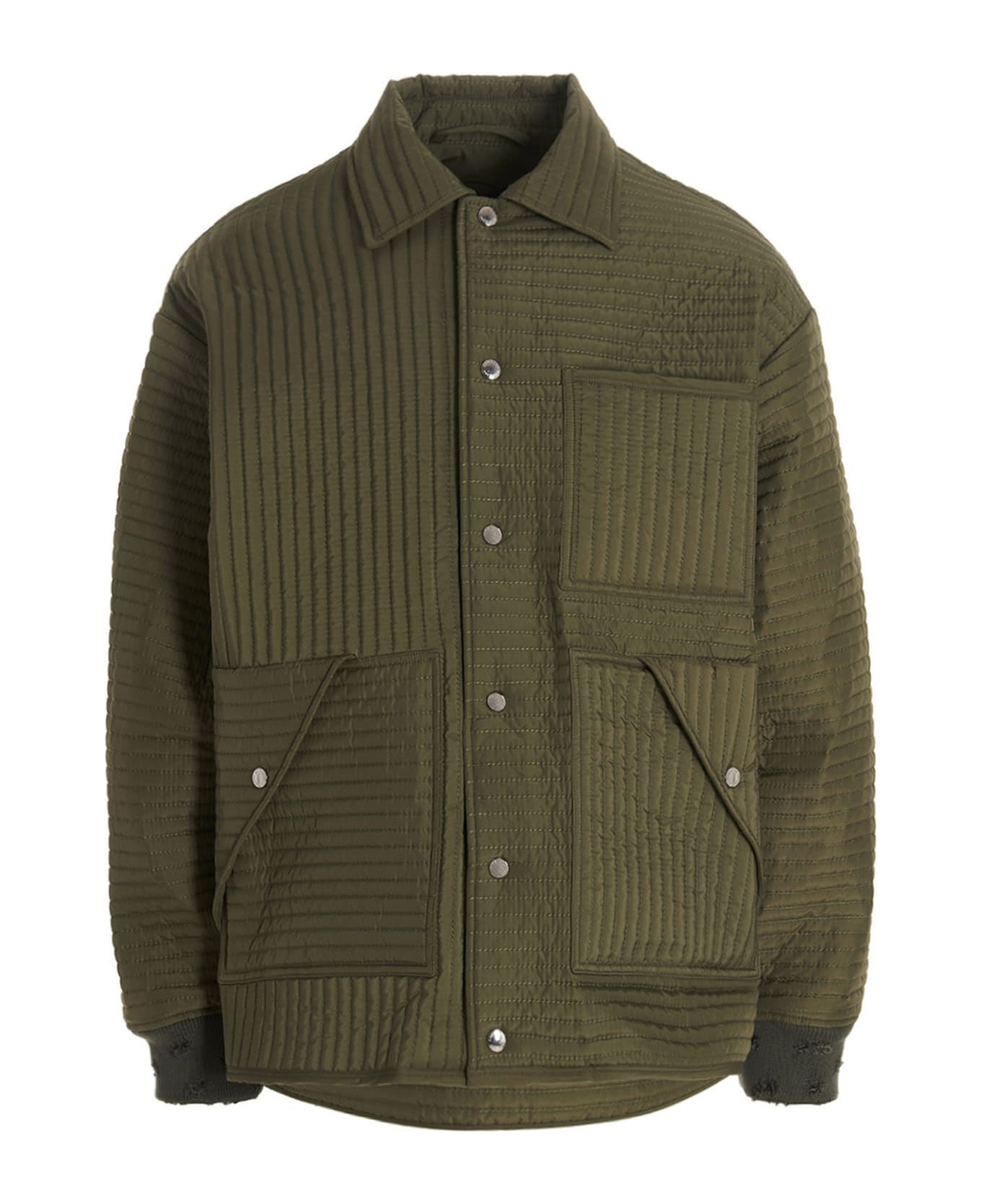 Khrisjoy 'chore Quilted Stripes' Down Jacket - Green ジャケット
