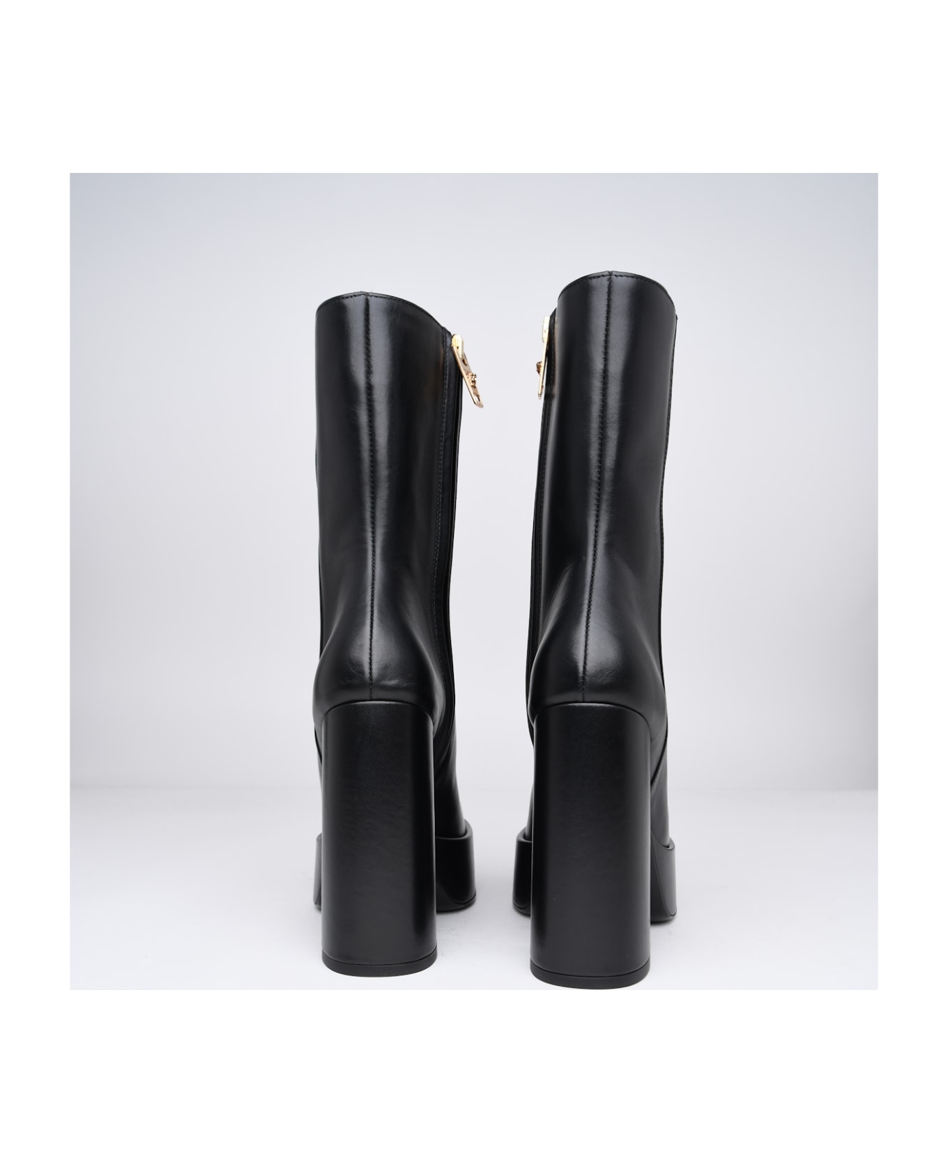 Versace Black Leather Boots - Black