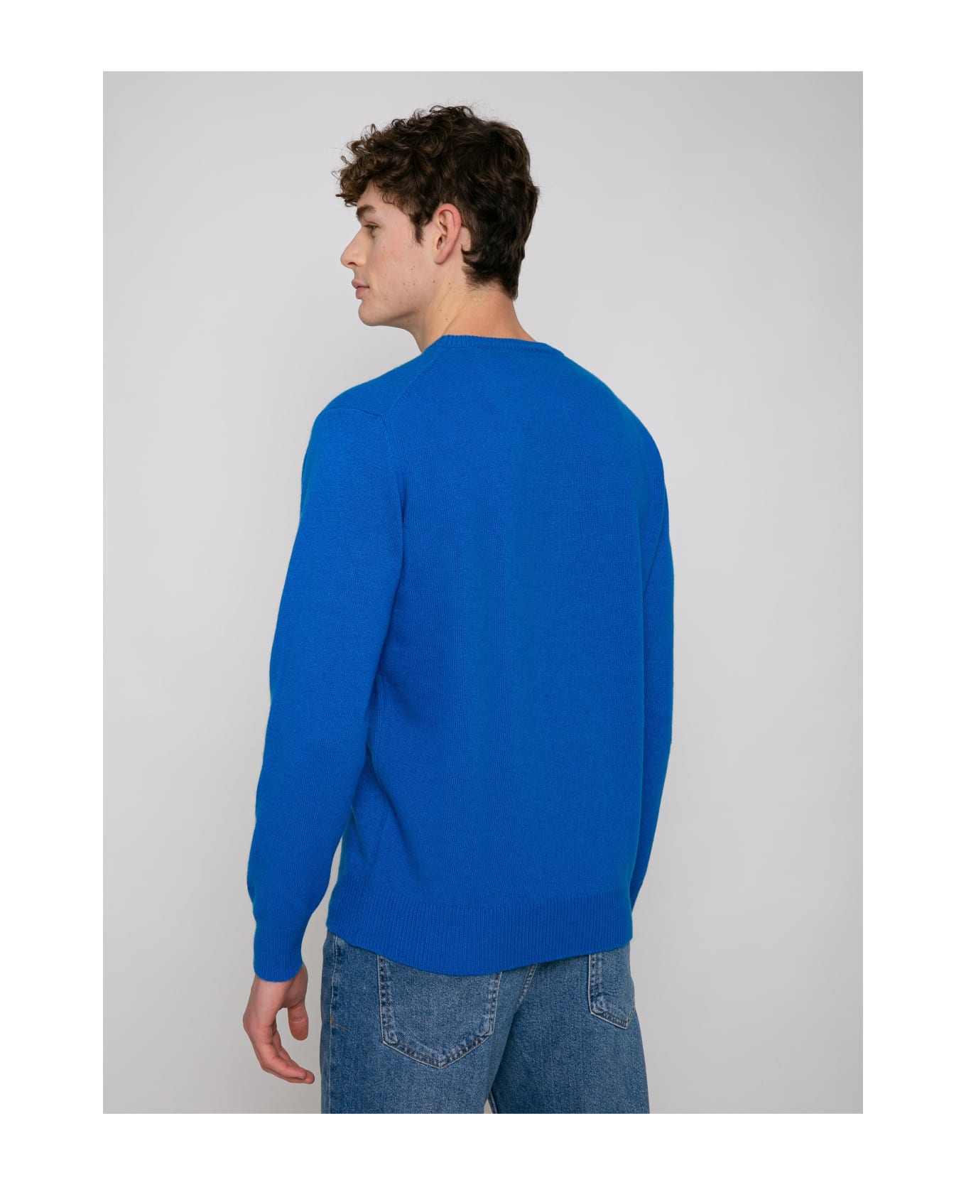 MC2 Saint Barth Man Sweater With Milano Padel Club Jacquard Print - BLUE